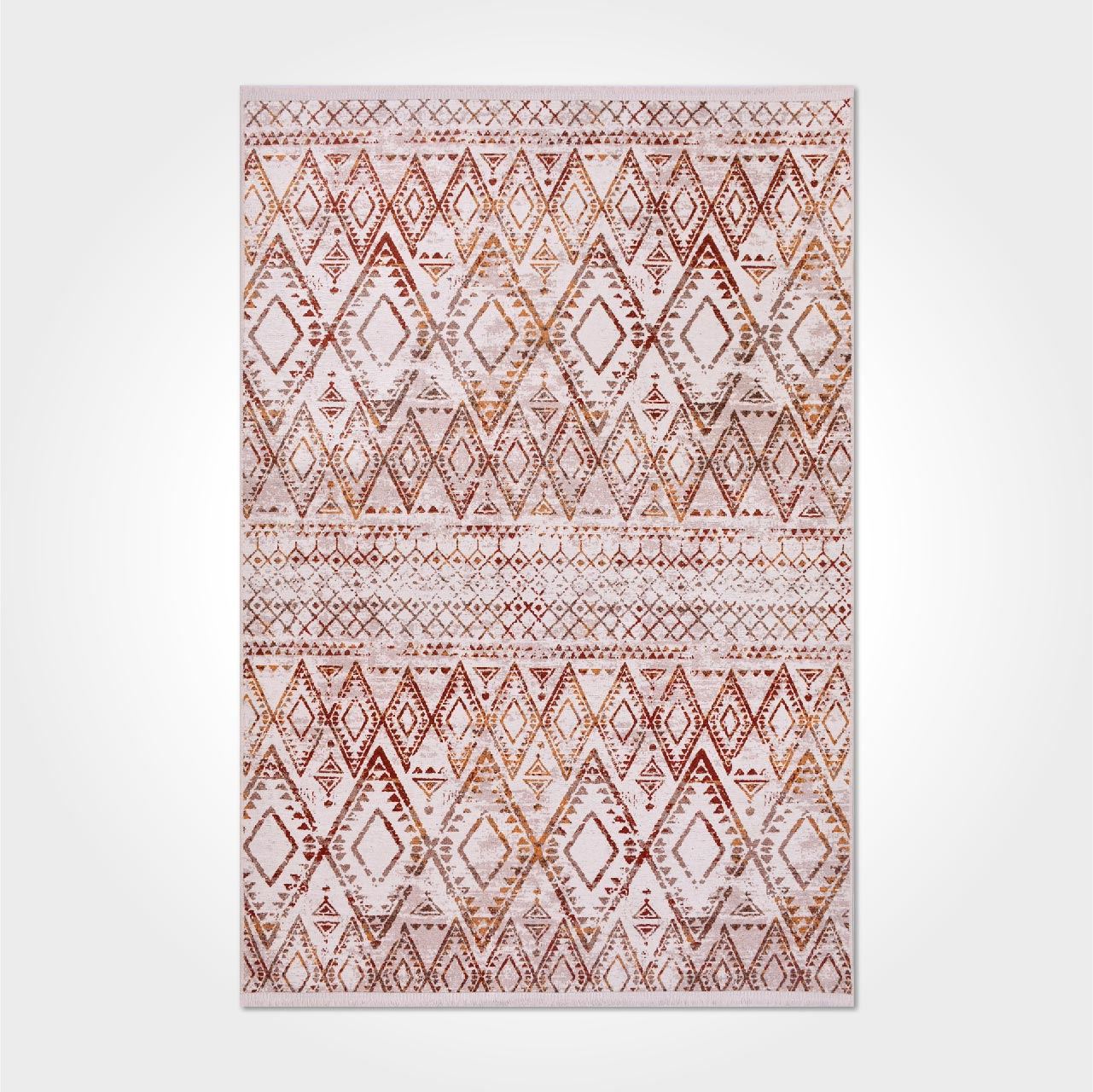 Natural Latex Rug - Geometric Chenille Cotton Woven Base Non Slip Carpet