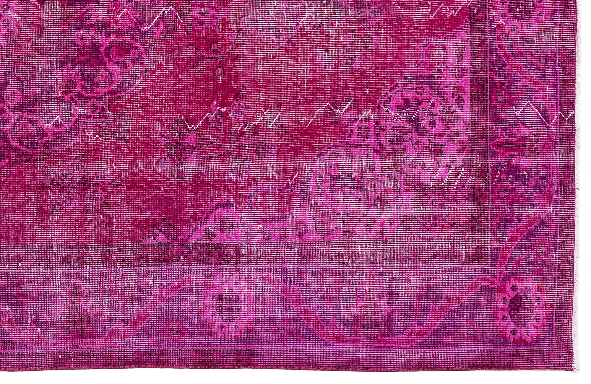 Atina Pink Vintage Wool Handmade Area Rug 5'9" x 9'1"