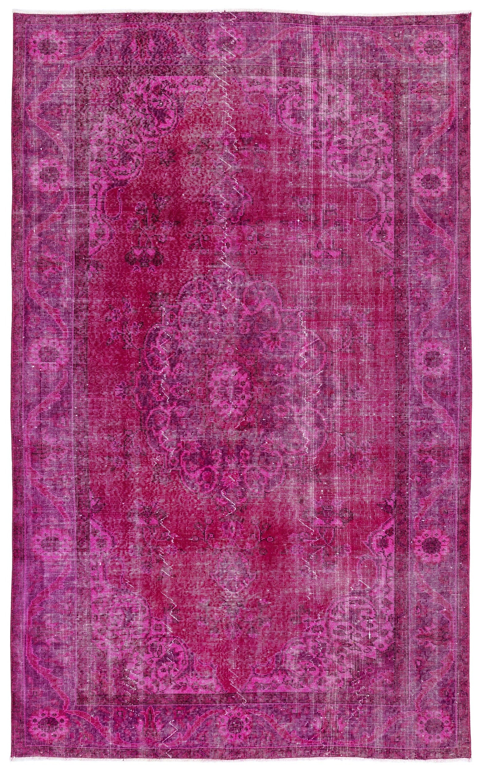 Atina Pink Vintage Wool Handmade Area Rug 5'9" x 9'1"