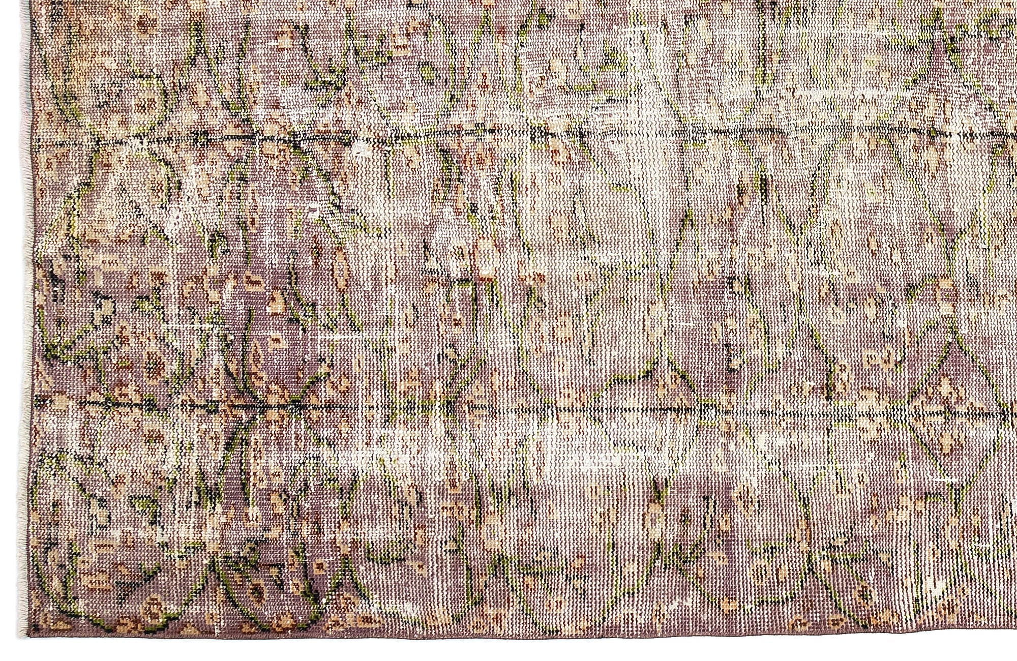 Atina Cream Vintage Wool Handmade Area Rug 4'9" x 7'7"