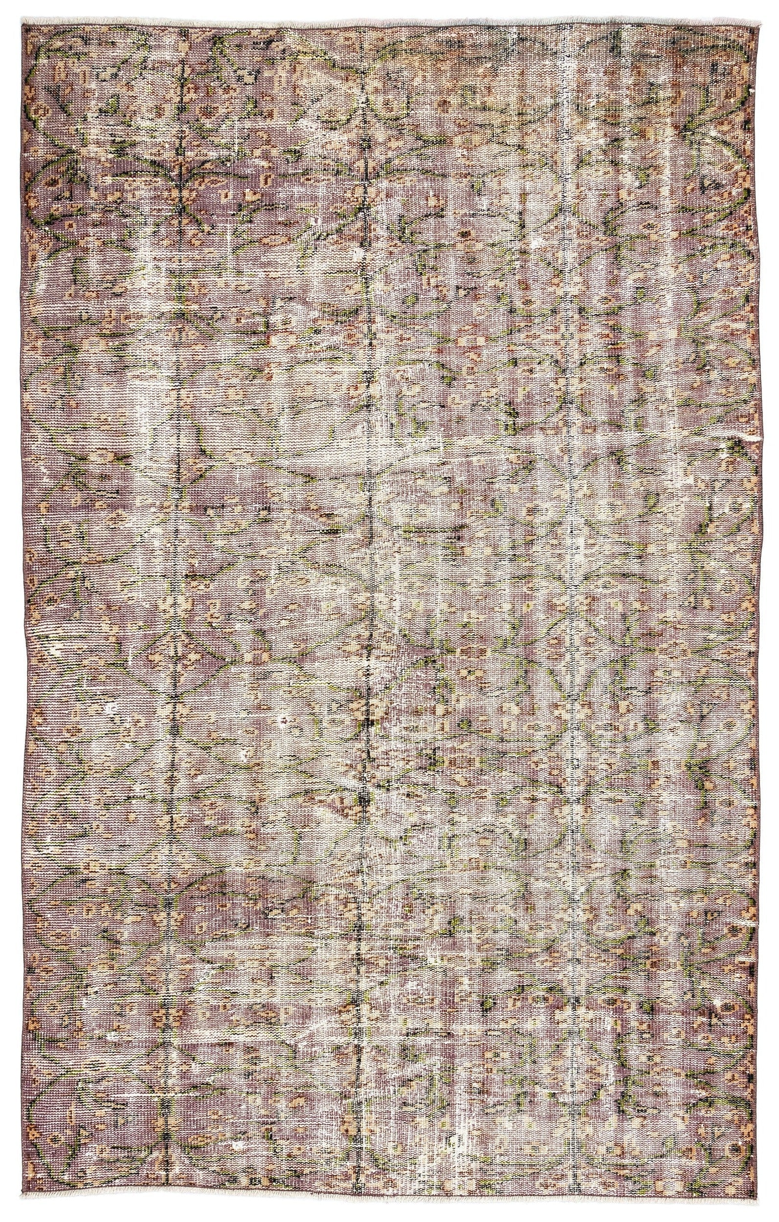 Atina Cream Vintage Wool Handmade Area Rug 4'9" x 7'7"