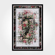 Digital Print Area Rug - Black Frame Polyester Chenille Washable Non Slip Carpet