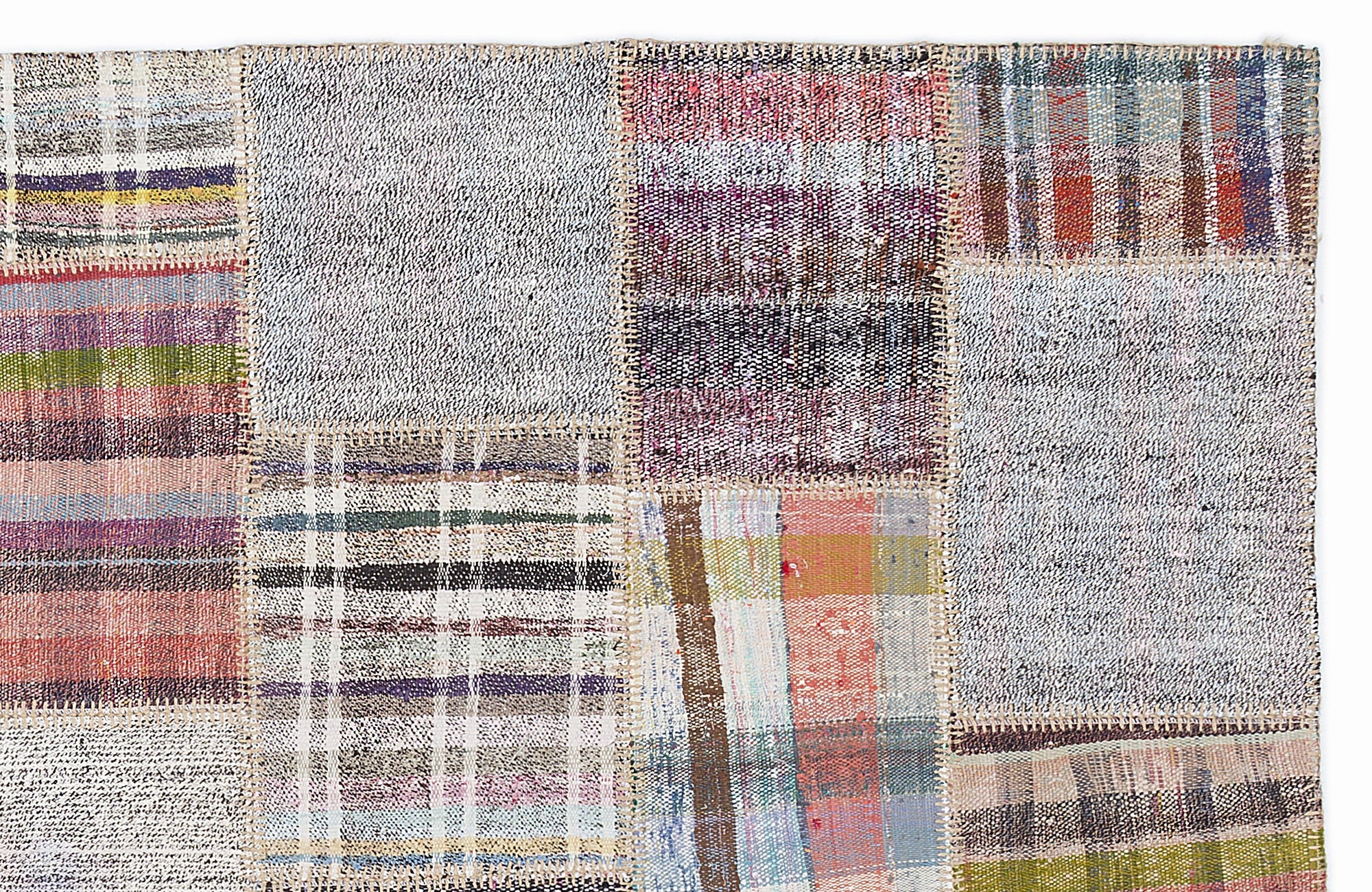 Teselya 1010 Beige Striped Wool Handmade Area Rug 5'3" x 7'7"