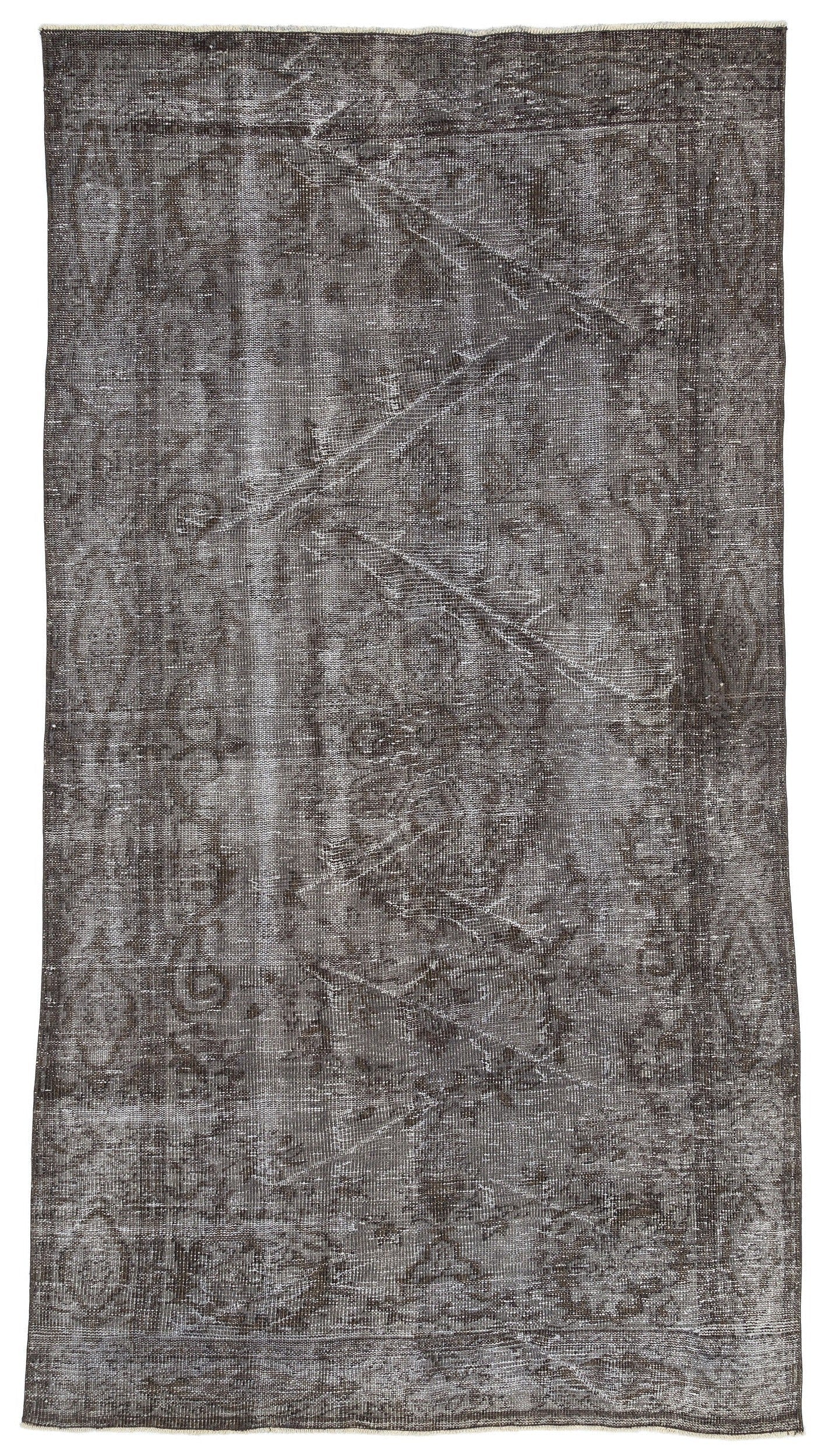 Atina Grey Vintage Wool Handmade Area Rug 5'5" x 9'7"
