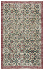 Atina Cream Vintage Wool Handmade Area Rug 5'11" x 9'8"