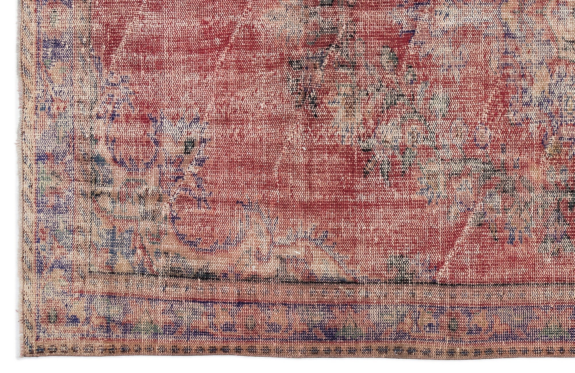 Atina Red Vintage Wool Handmade Area Rug 5'8" x 9'10"
