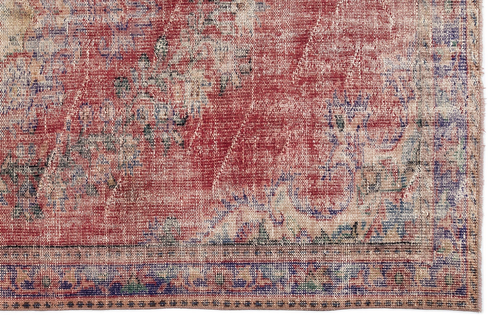 Atina Red Vintage Wool Handmade Area Rug 5'8" x 9'10"