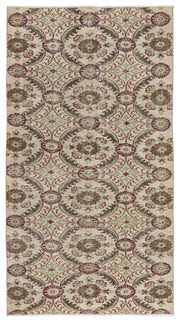 Atina Cream Vintage Wool Handmade Area Rug 4'6" x 8'3"