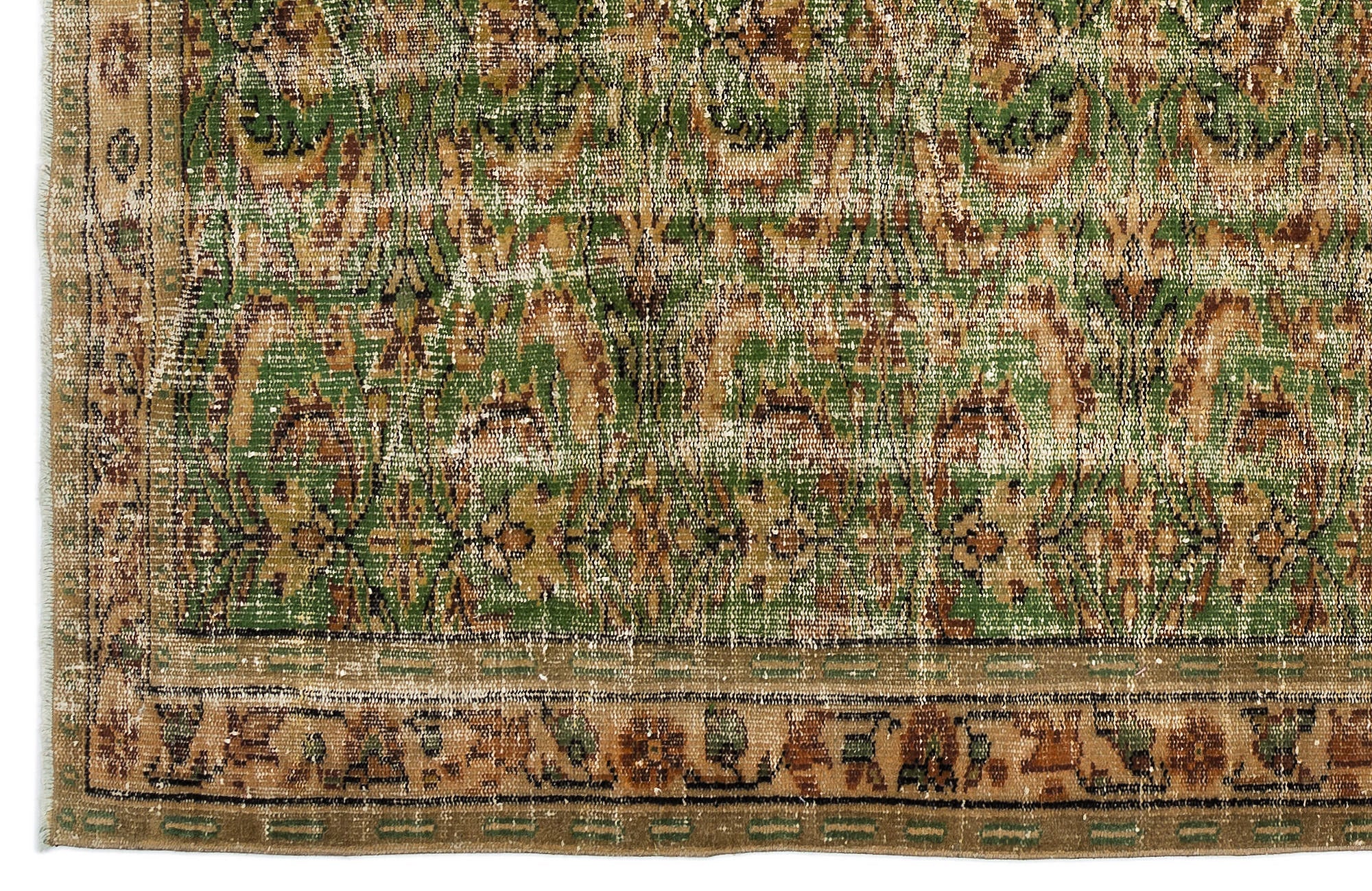 Atina Beige Vintage Wool Handmade Area Rug 5'8" x 9'11"