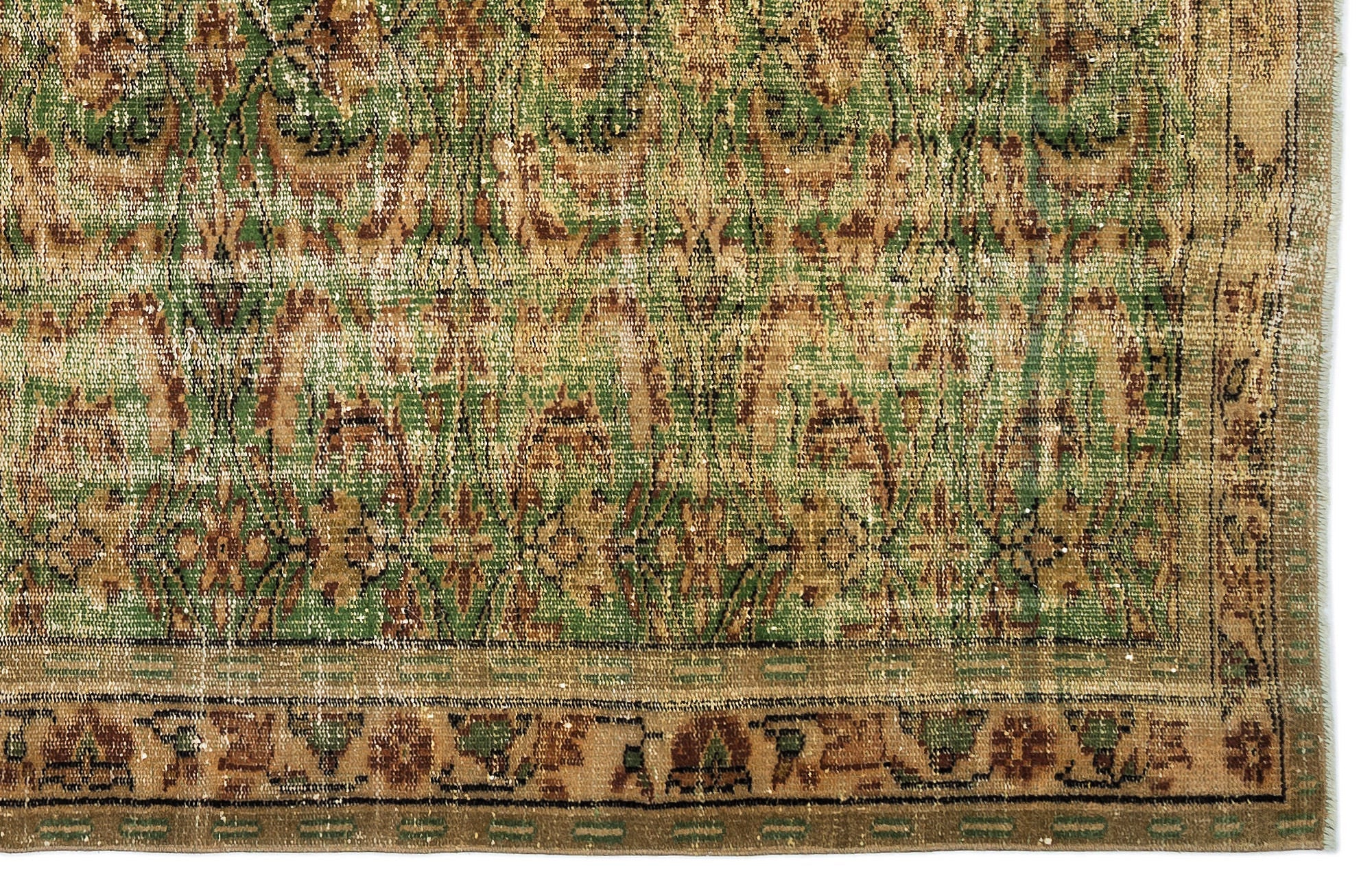 Atina Beige Vintage Wool Handmade Area Rug 5'8" x 9'11"