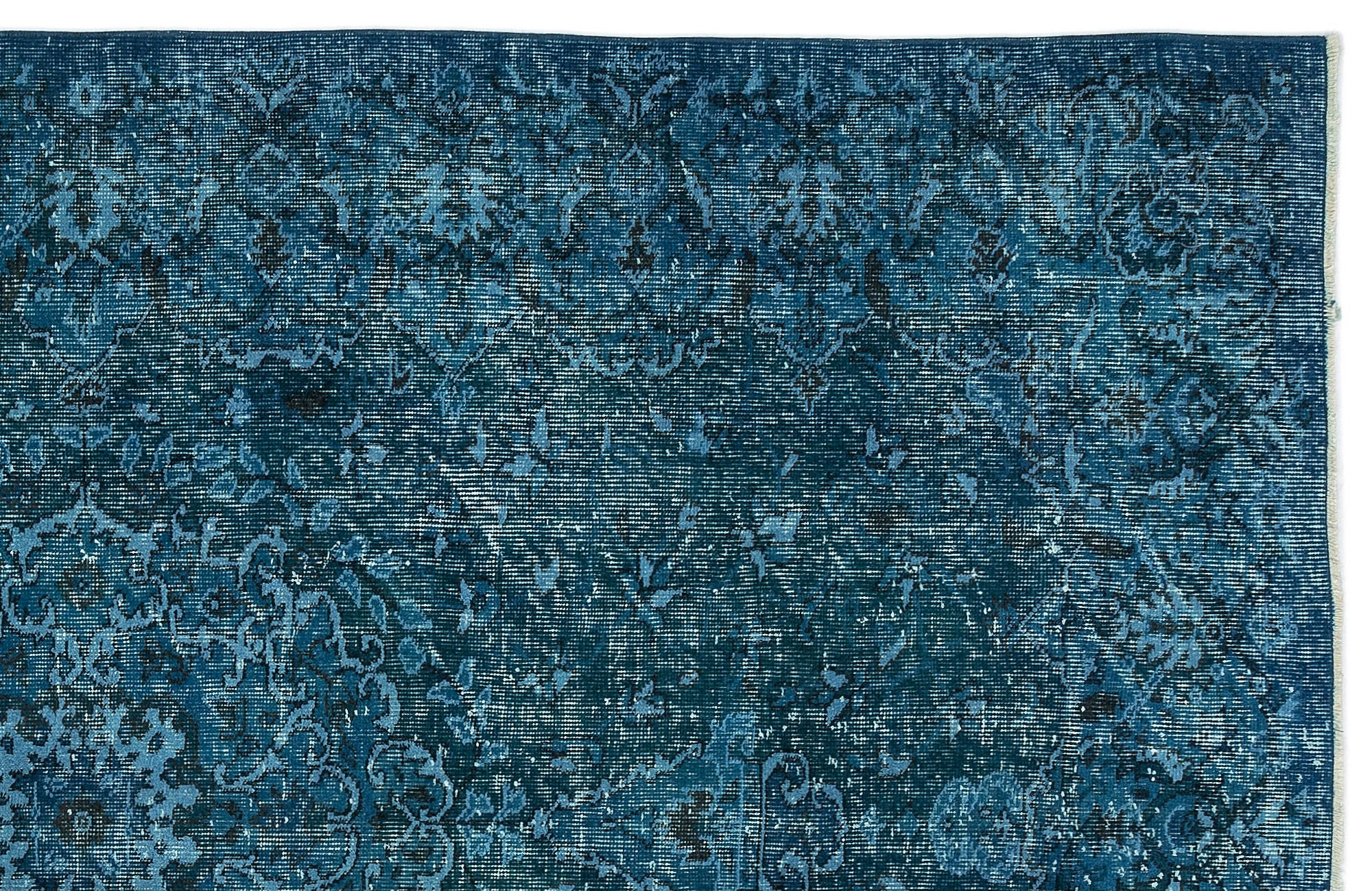 Purplea Turquoise Vintage Wool Handmade Area Rug 5'10" x 8'9"