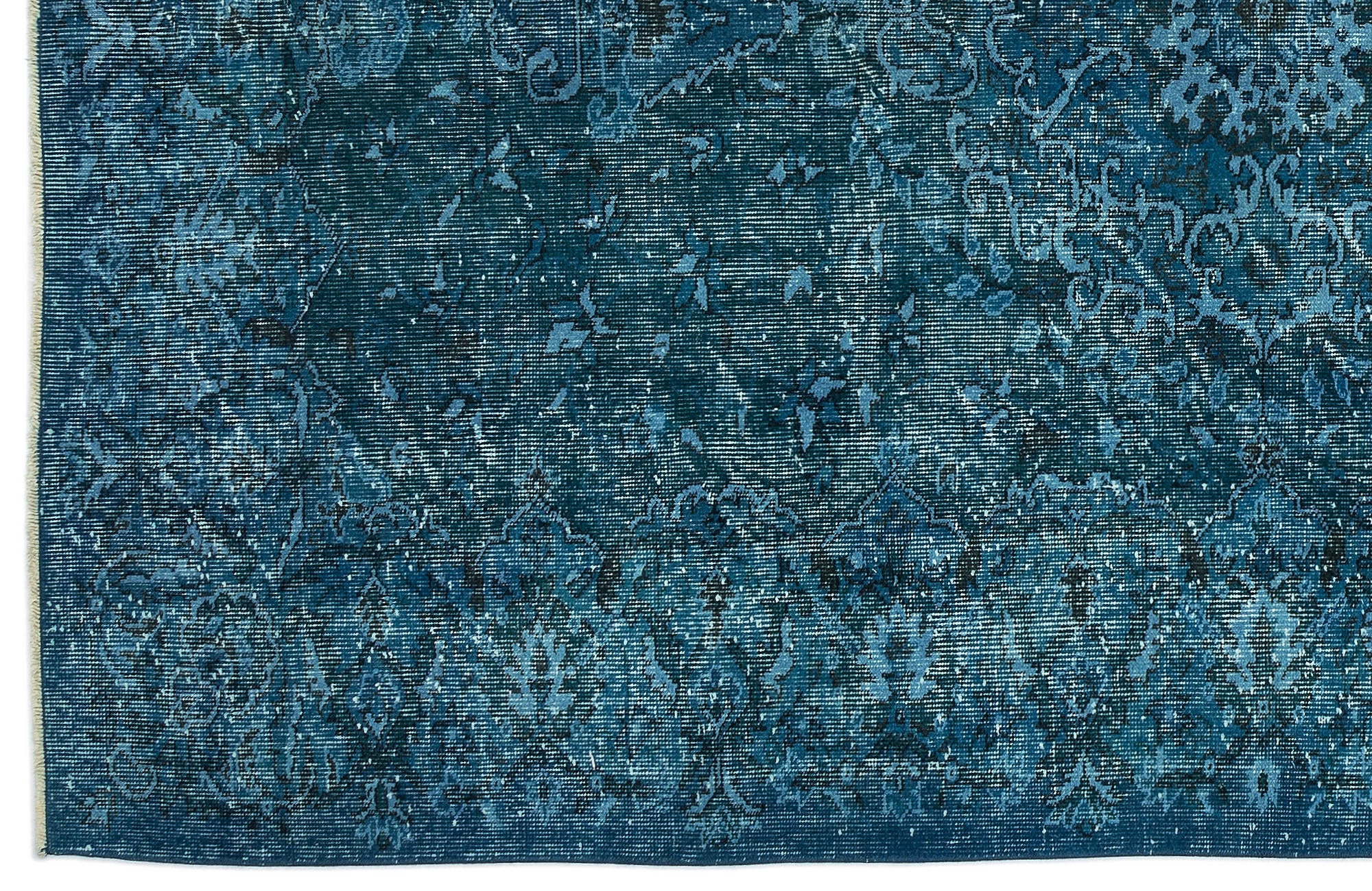 Purplea Turquoise Vintage Wool Handmade Area Rug 5'10" x 8'9"
