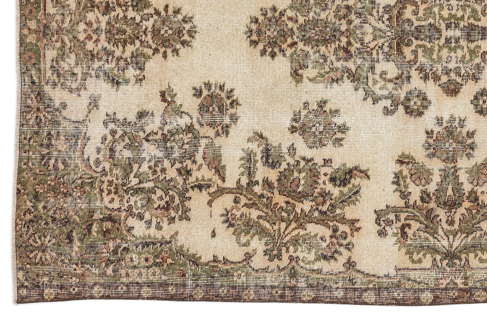 Atina Brown Vintage Wool Handmade Area Rug 5'7" x 8'6"