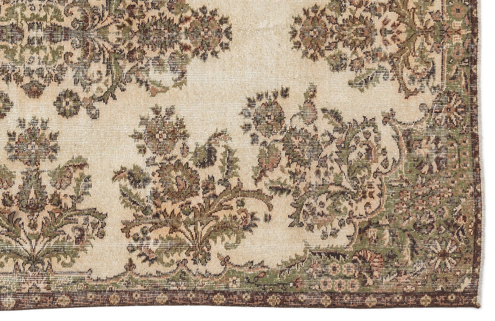Atina Brown Vintage Wool Handmade Area Rug 5'7" x 8'6"