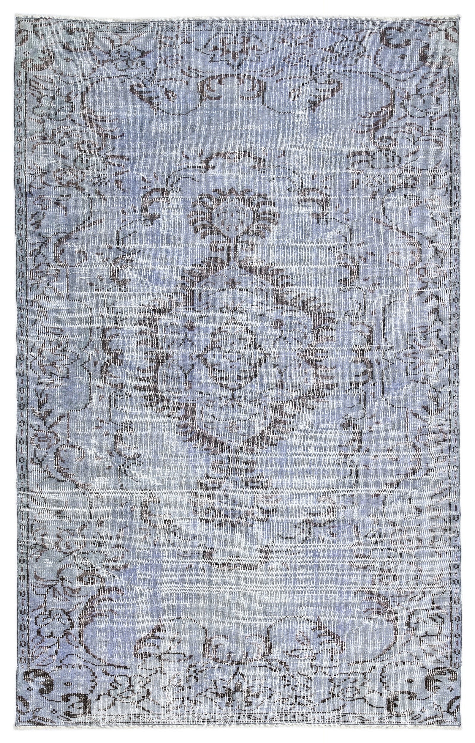 Atina Blue Vintage Wool Handmade Area Rug 5'3" x 8'2"