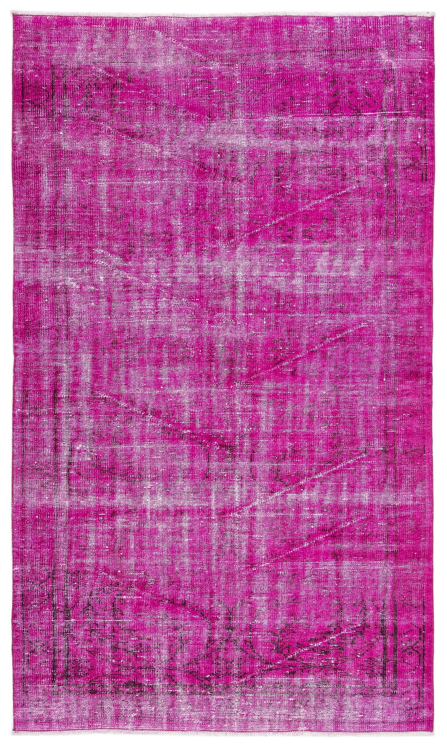 Atina Pink Vintage Wool Handmade Area Rug 5'0" x 8'3"