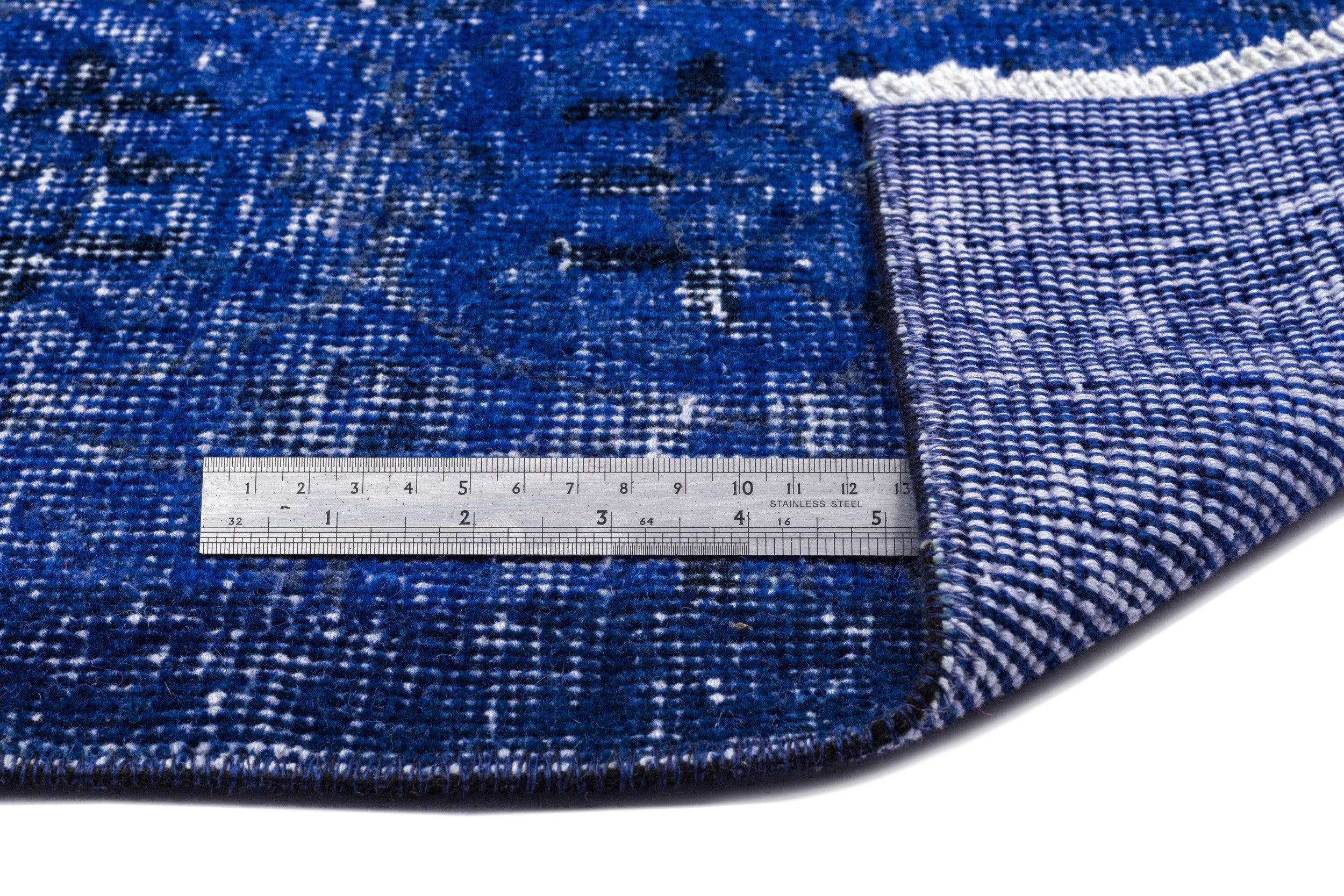 Atina Blue Vintage Wool Handmade Area Rug 6'2" x 9'8"