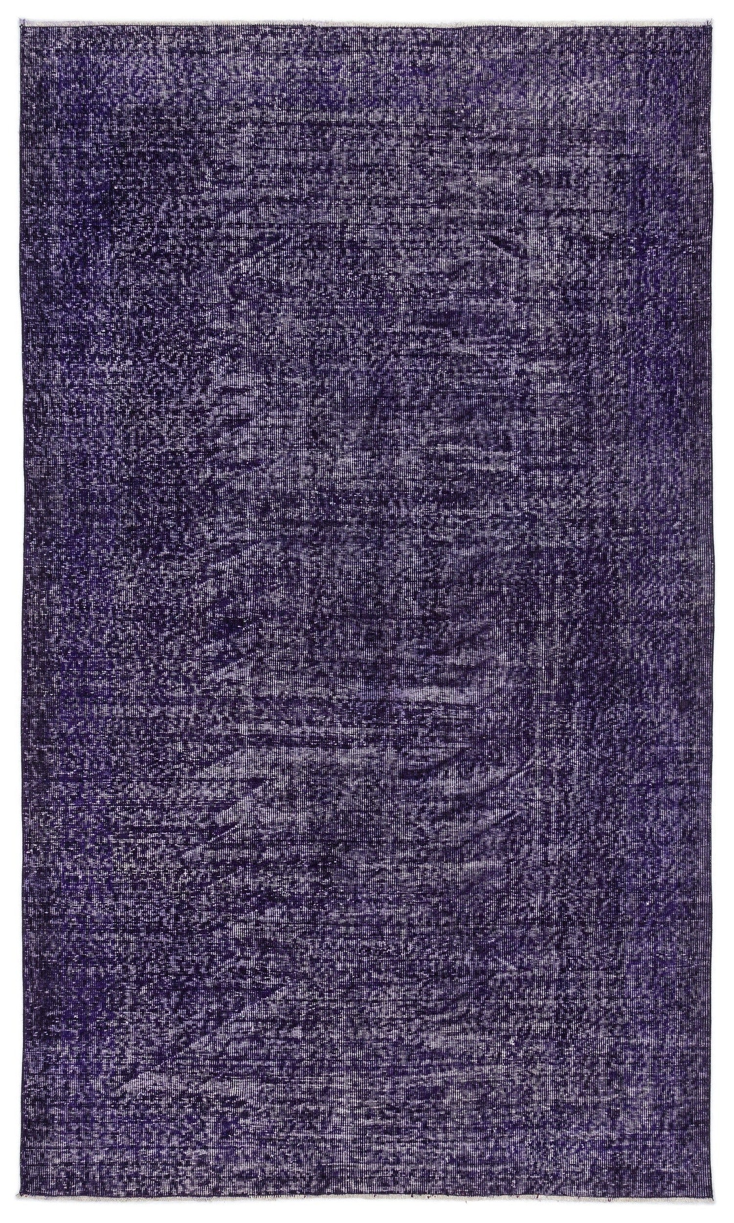 Atina Purple Vintage Wool Handmade Area Rug 5'6" x 8'6"