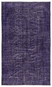 Atina Purple Vintage Wool Handmade Area Rug 5'6" x 8'6"