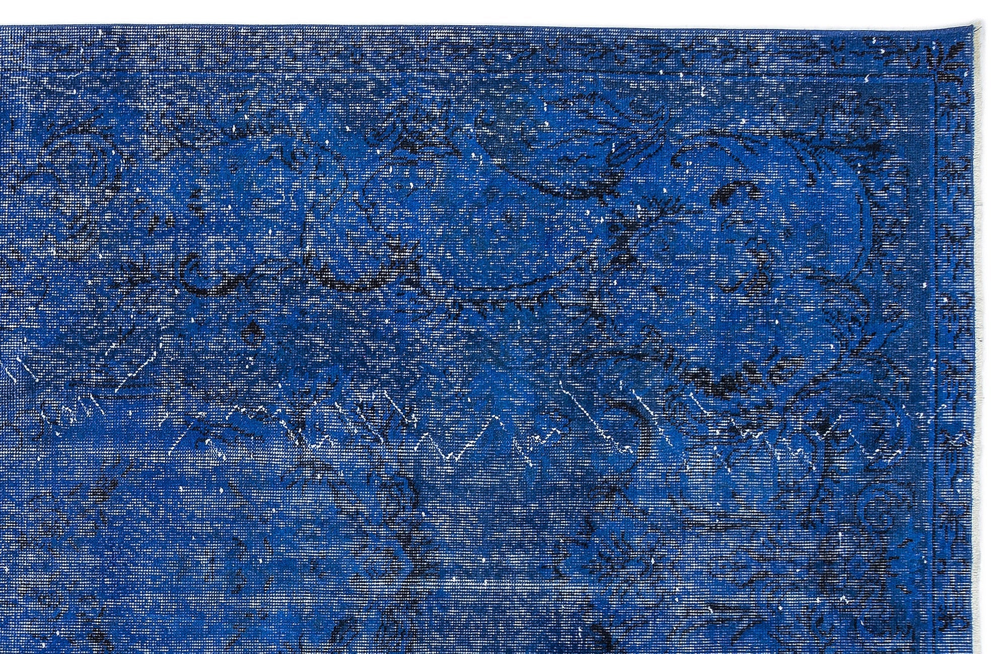 Atina Blue Vintage Wool Handmade Area Rug 5'5" x 9'7"