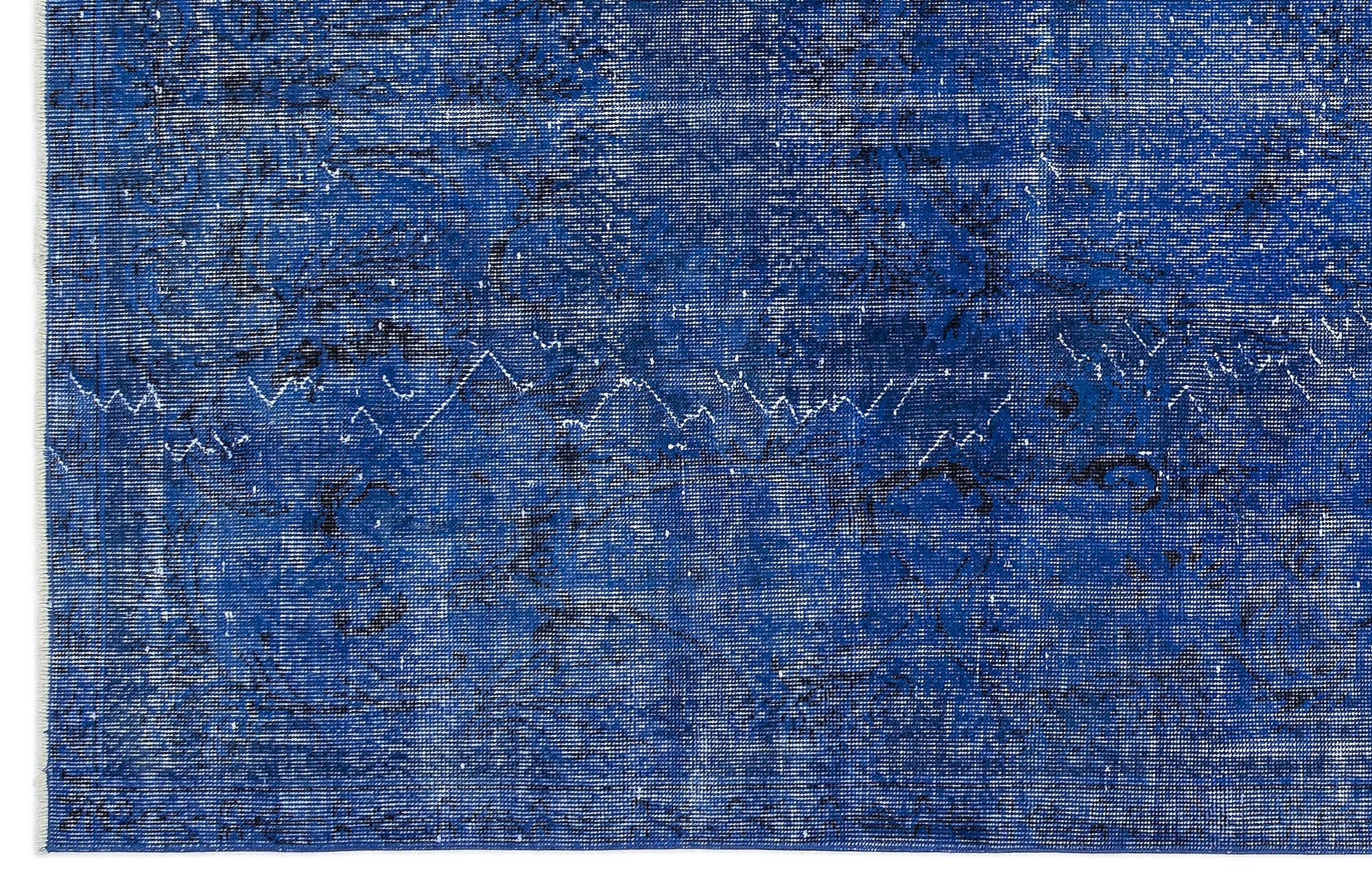 Atina Blue Vintage Wool Handmade Area Rug 5'5" x 9'7"