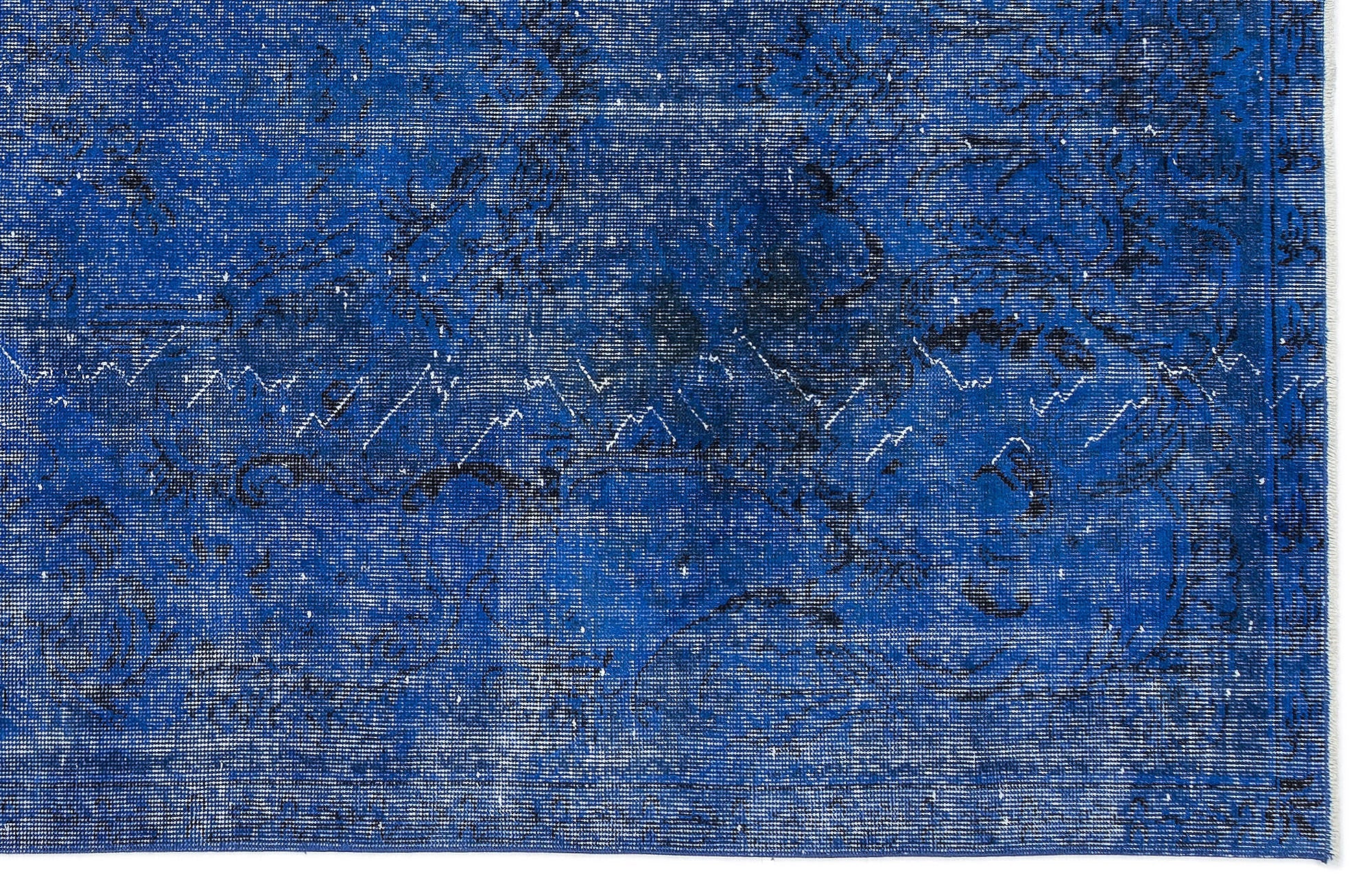 Atina Blue Vintage Wool Handmade Area Rug 5'5" x 9'7"