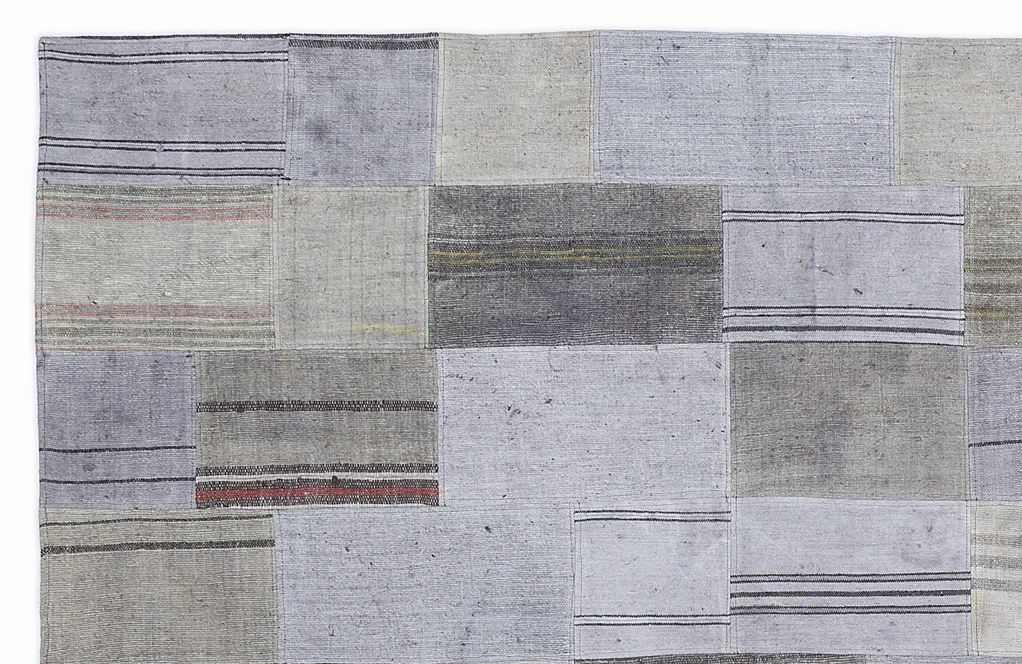 Teselya 1052 Beige Striped Wool Handmade Area Rug 5'3" x 7'7"