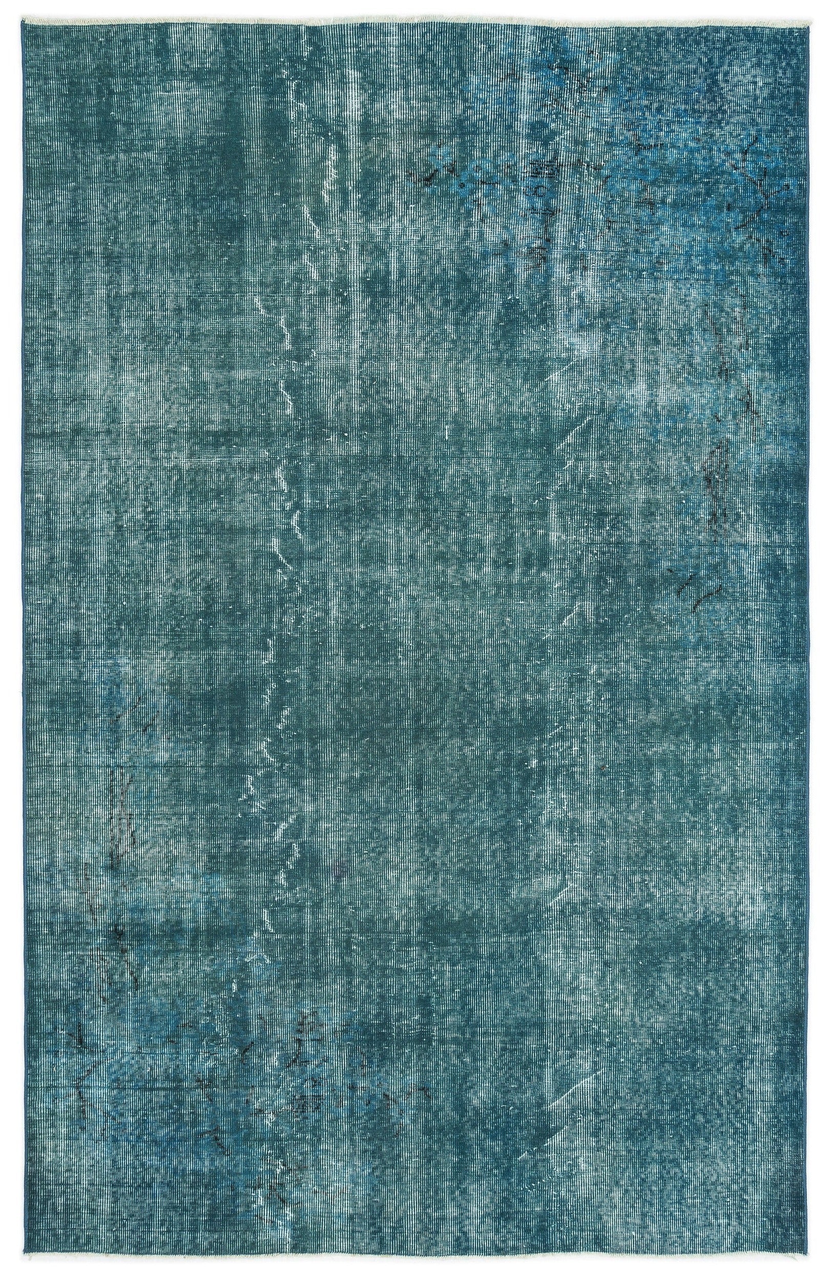 Atina Turquoise Vintage Wool Handmade Area Rug 5'8" x 8'10"