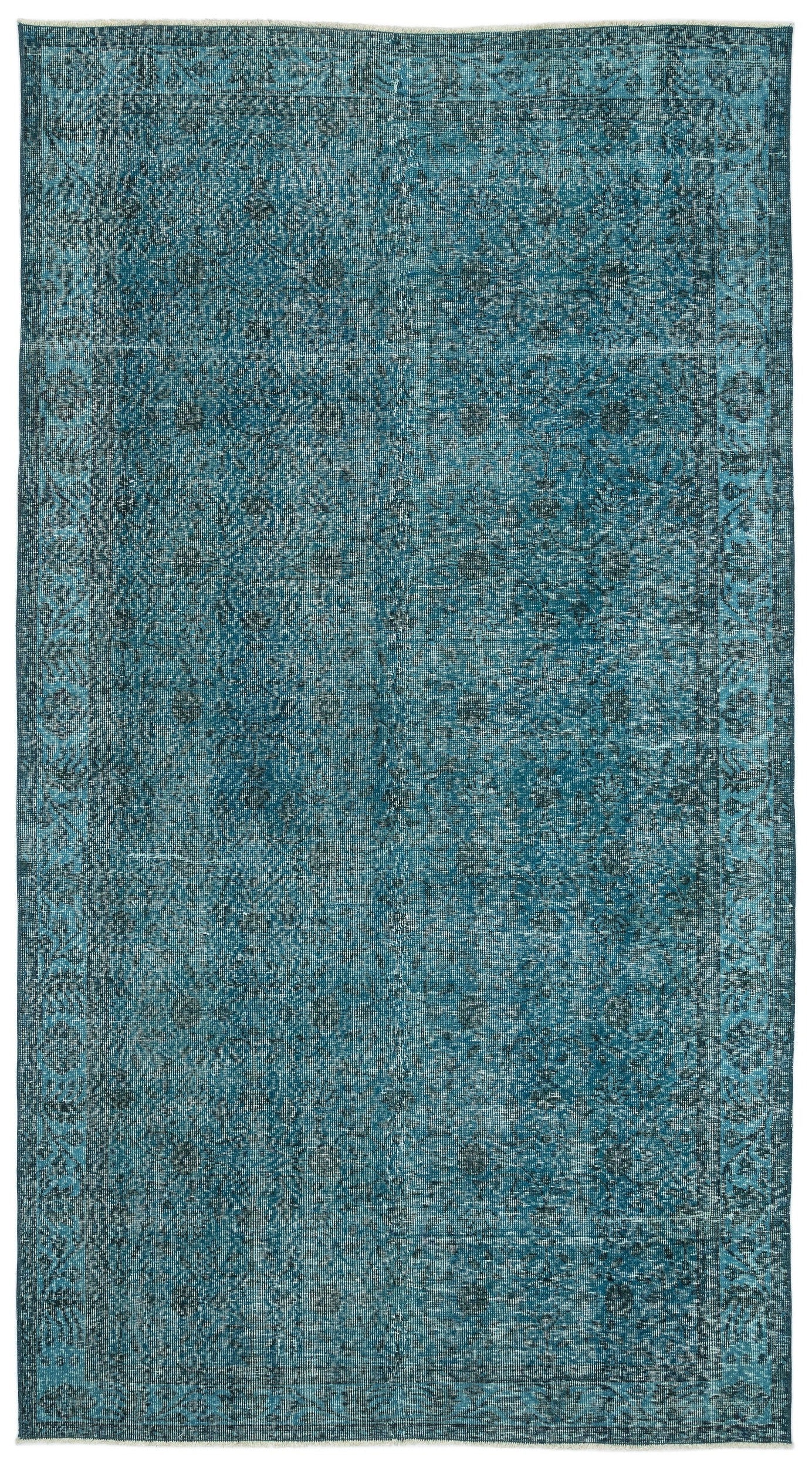 Atina Turquoise Vintage Wool Handmade Area Rug 5'3" x 8'9"