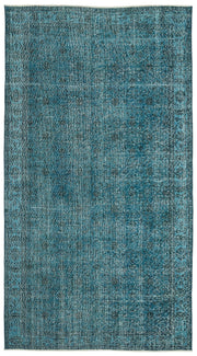 Atina Turquoise Vintage Wool Handmade Area Rug 5'3" x 8'9"