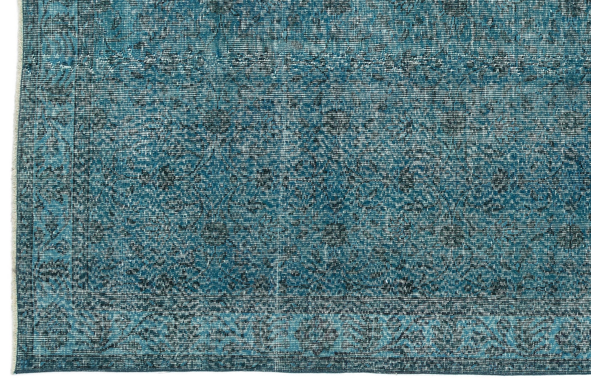 Atina Turquoise Vintage Wool Handmade Area Rug 5'3" x 8'9"