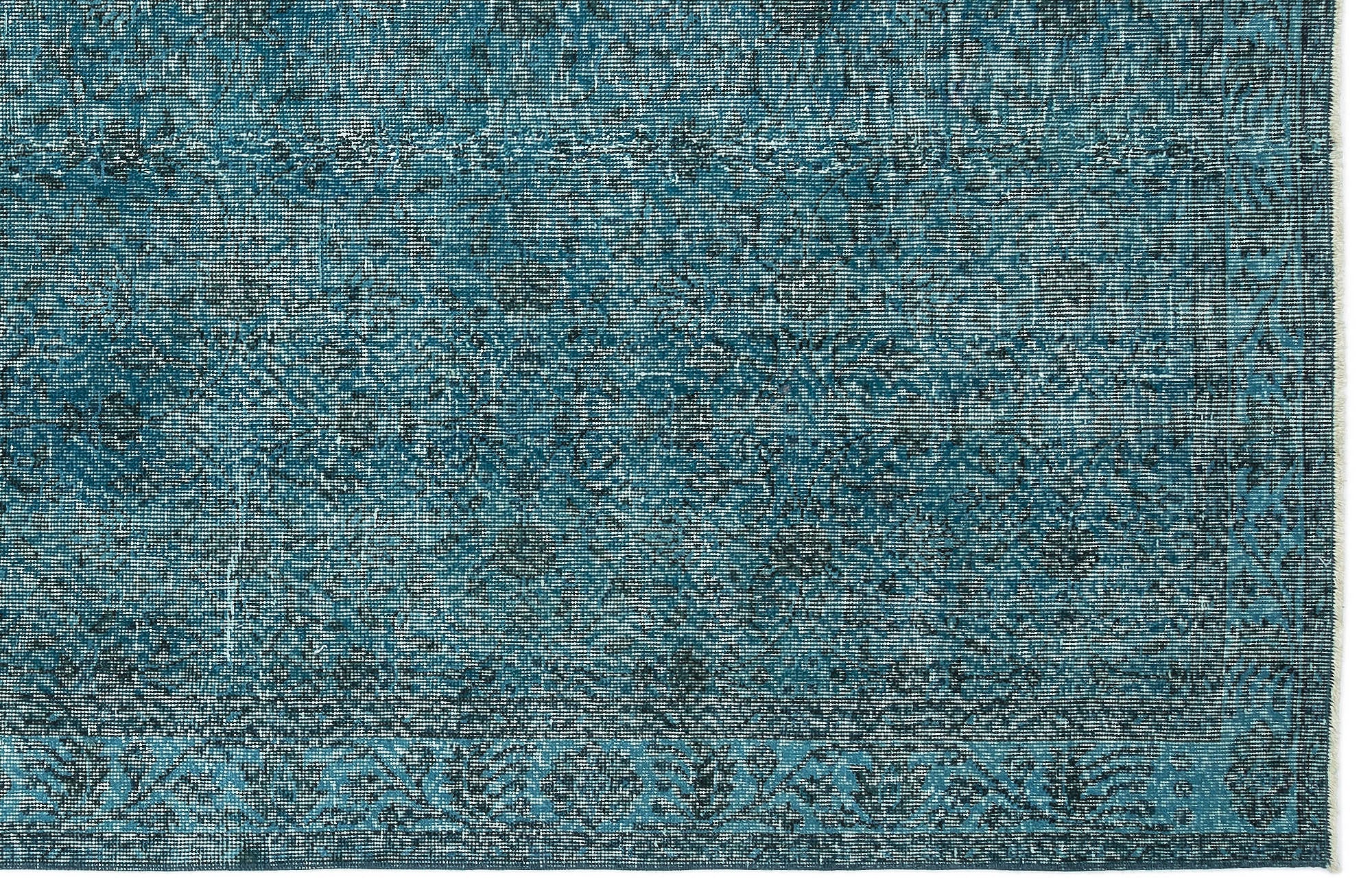 Atina Turquoise Vintage Wool Handmade Area Rug 5'3" x 8'9"