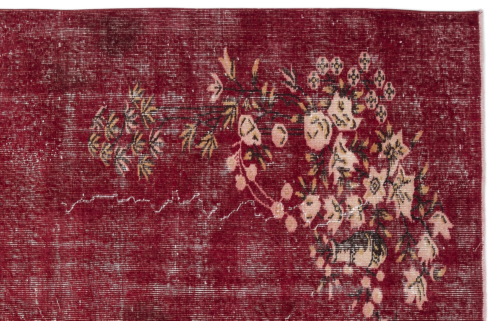 Atina Red Vintage Wool Handmade Area Rug 5'8" x 8'2"
