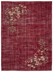 Atina Red Vintage Wool Handmade Area Rug 5'8" x 8'2"