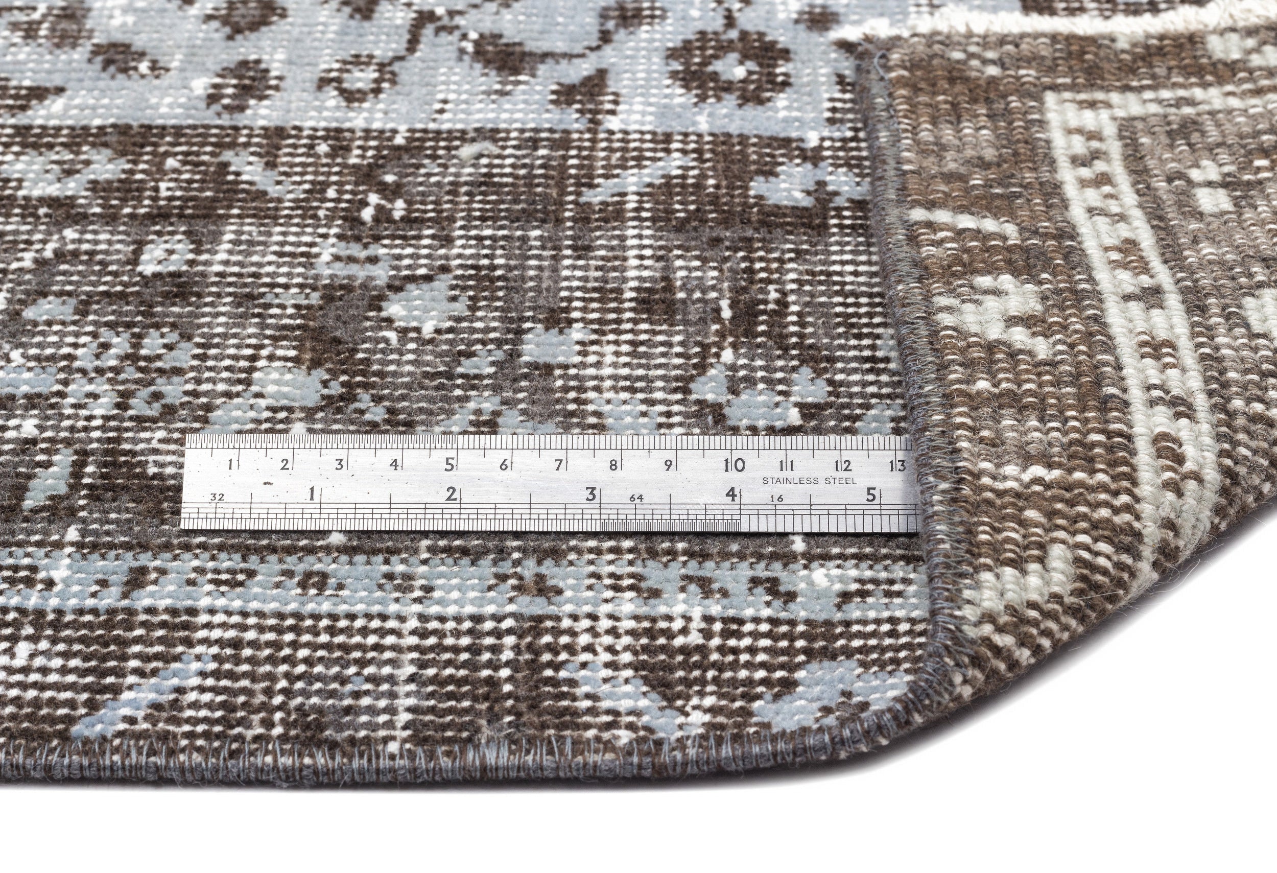 Atina Blue Vintage Wool Handmade Area Rug 3'5" x 12'10"