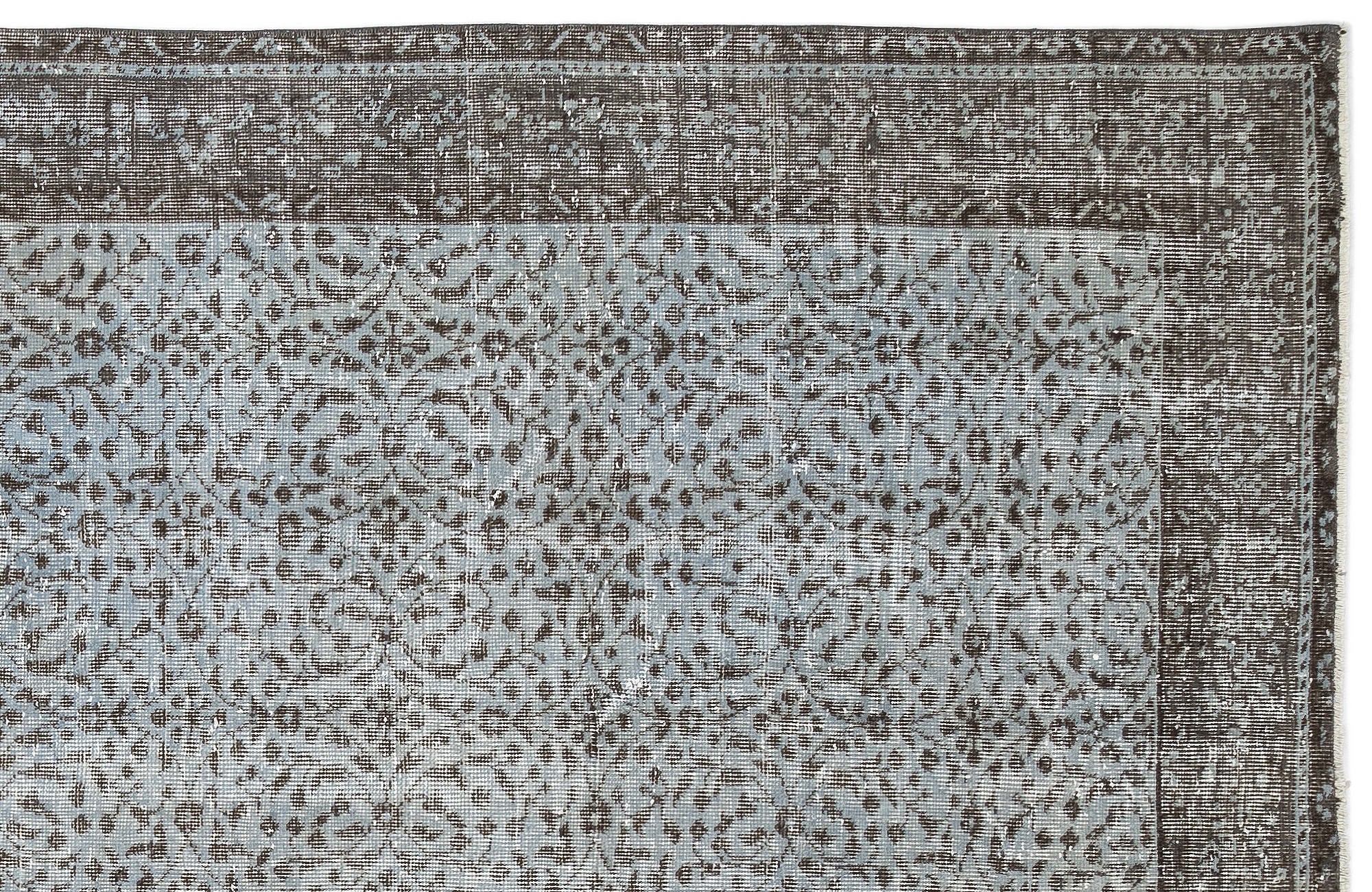 Atina Blue Vintage Wool Handmade Area Rug 3'5" x 12'10"