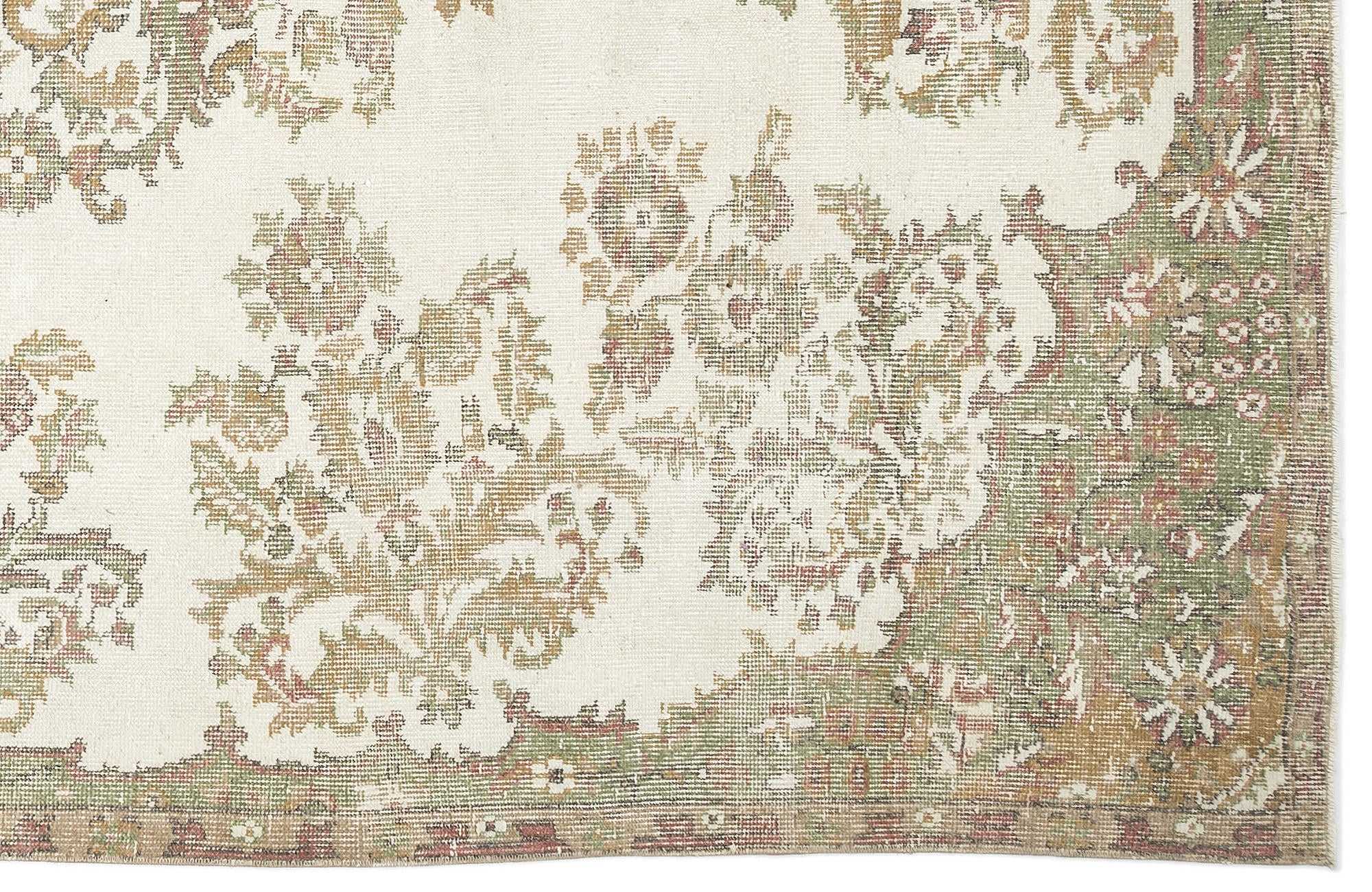 Atina Beige Vintage Wool Handmade Area Rug 6'4" x 10'2"