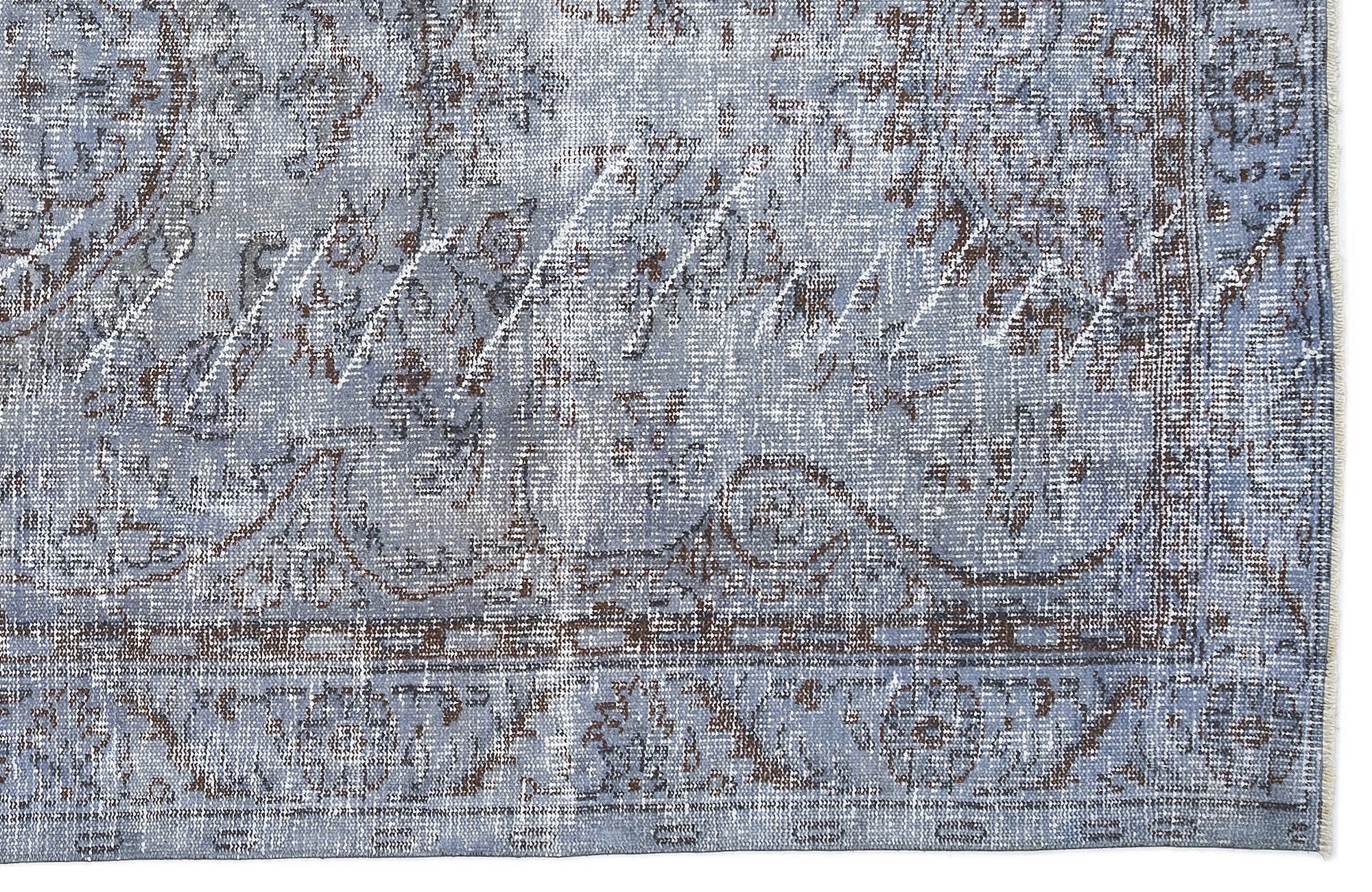 Atina Blue Vintage Wool Handmade Area Rug 5'3" x 8'10"