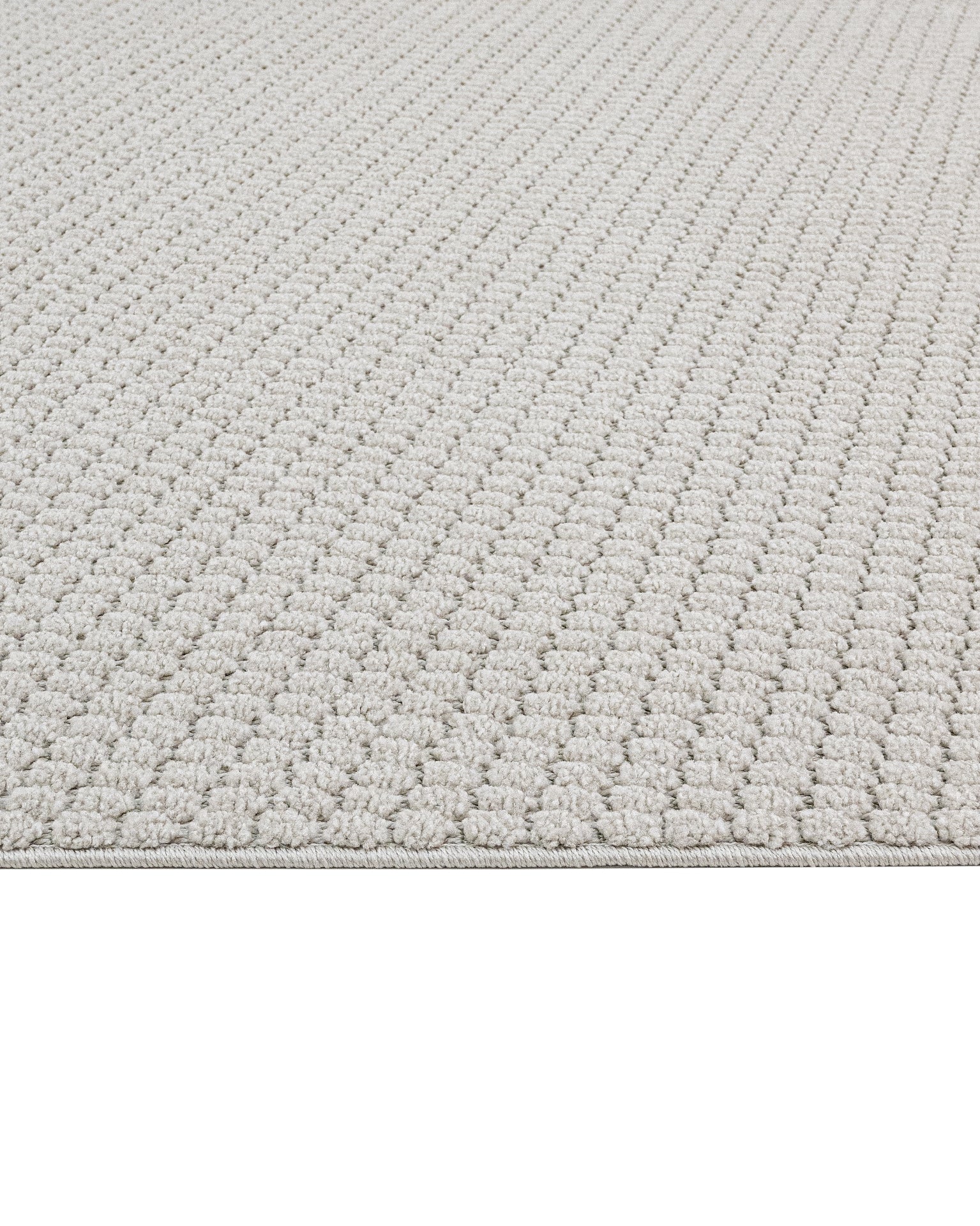 Grey Striped Area Rug - Machine Made Rug with 7 mm Pile Height & Overlock Edge