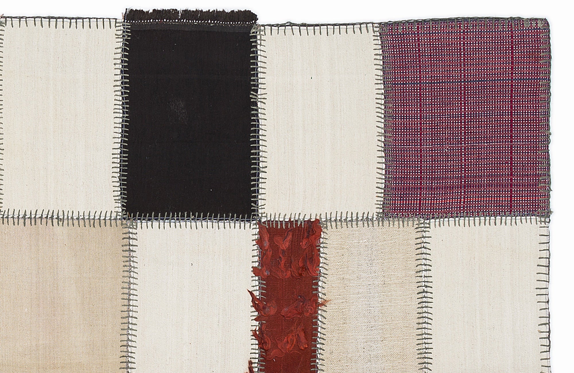 Teselya 1065 Multy Patchwork Wool Handmade Area Rug 5'3" x 7'7"