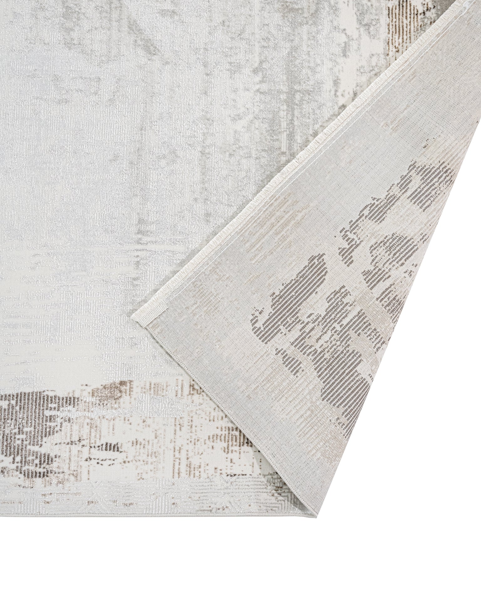 Microfiber Area Rug – Luxess Beige Frame Machine Made Rug With Cotton Base