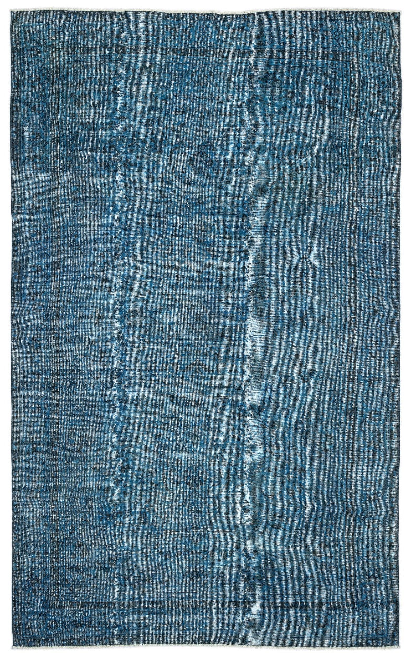 Atina Turquoise Vintage Wool Handmade Area Rug 6'5" x 10'4"