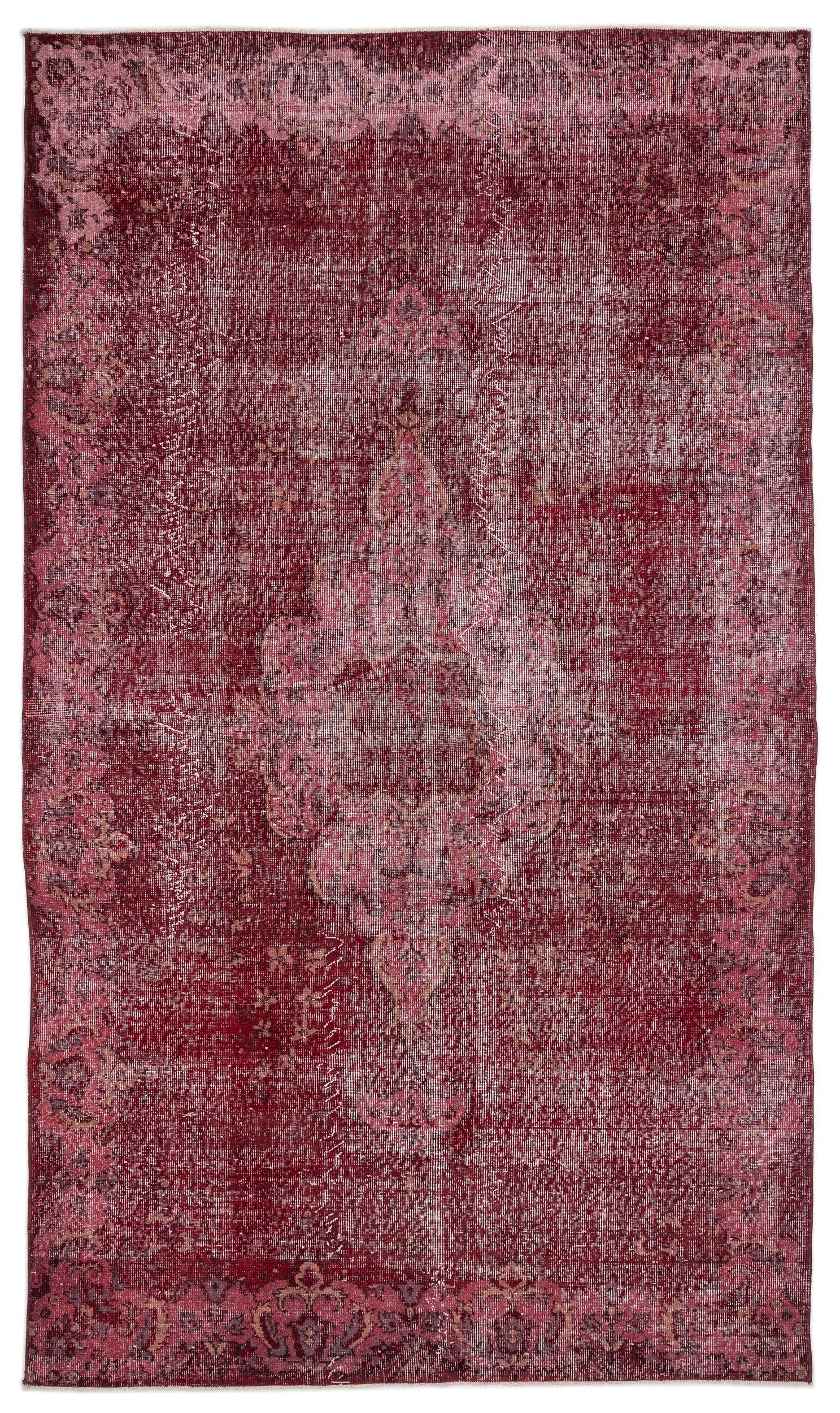 Atina Red Vintage Wool Handmade Area Rug 5'11" x 10'2"