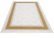 Gold Frame Area Rug – Machine Made Rug with Soft Touch Acrylic Yarn, 8 mm Pile Height