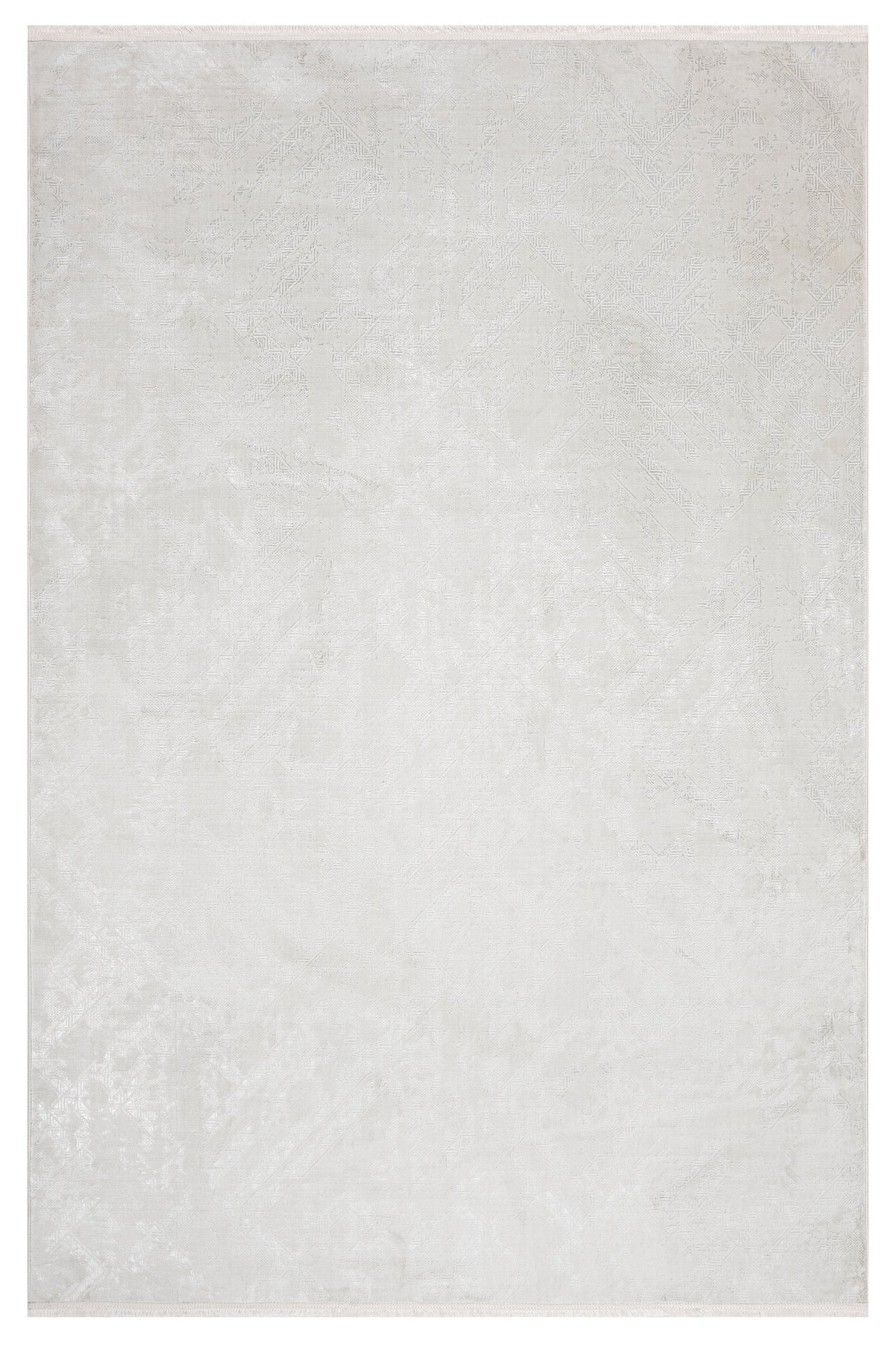 Cream Geometric Rug – Machine Made Area Rug with 8 mm Pile Height & Overlock Edge