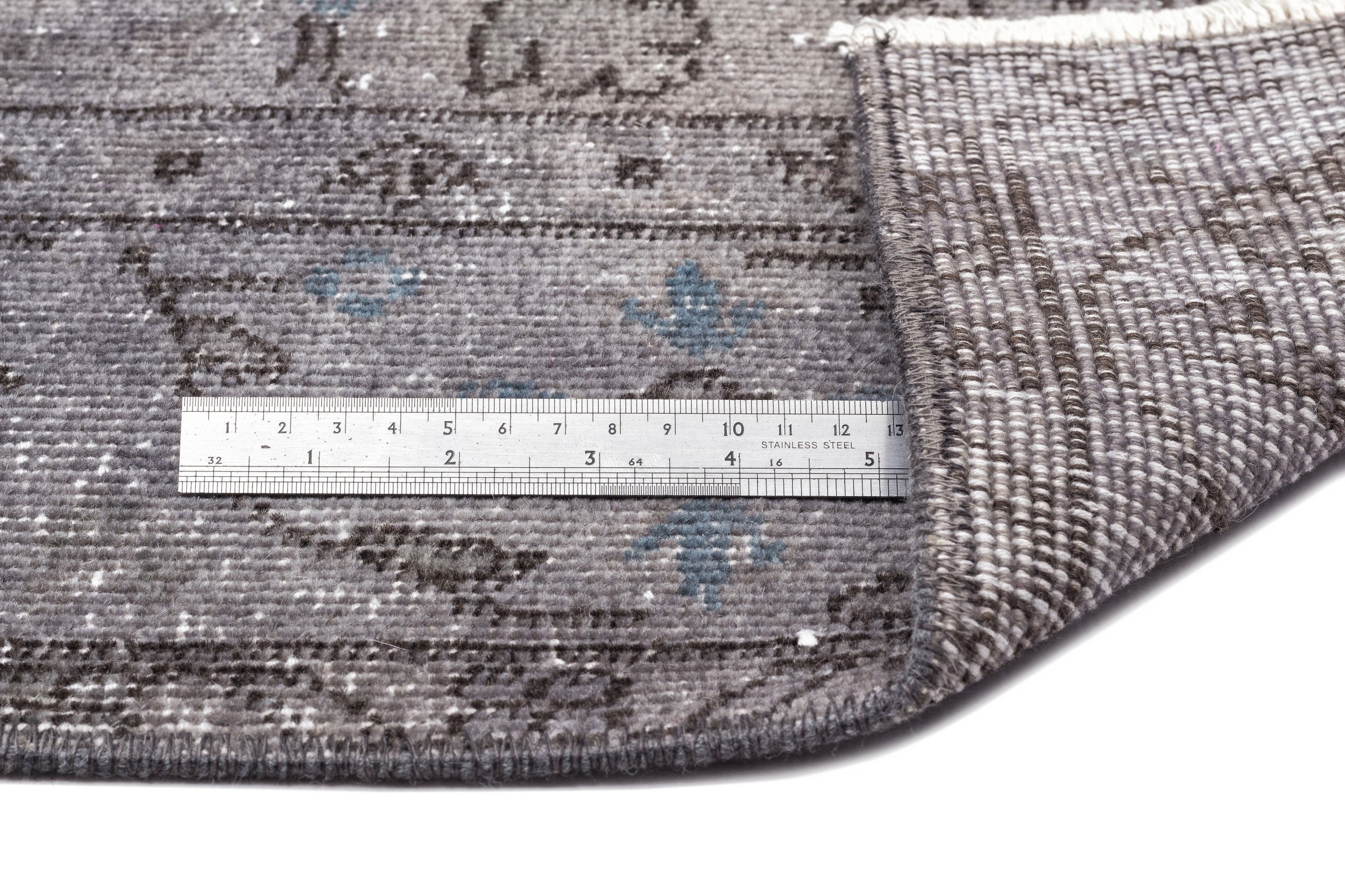 Atina Grey Vintage Wool Handmade Area Rug 6'0" x 9'8"