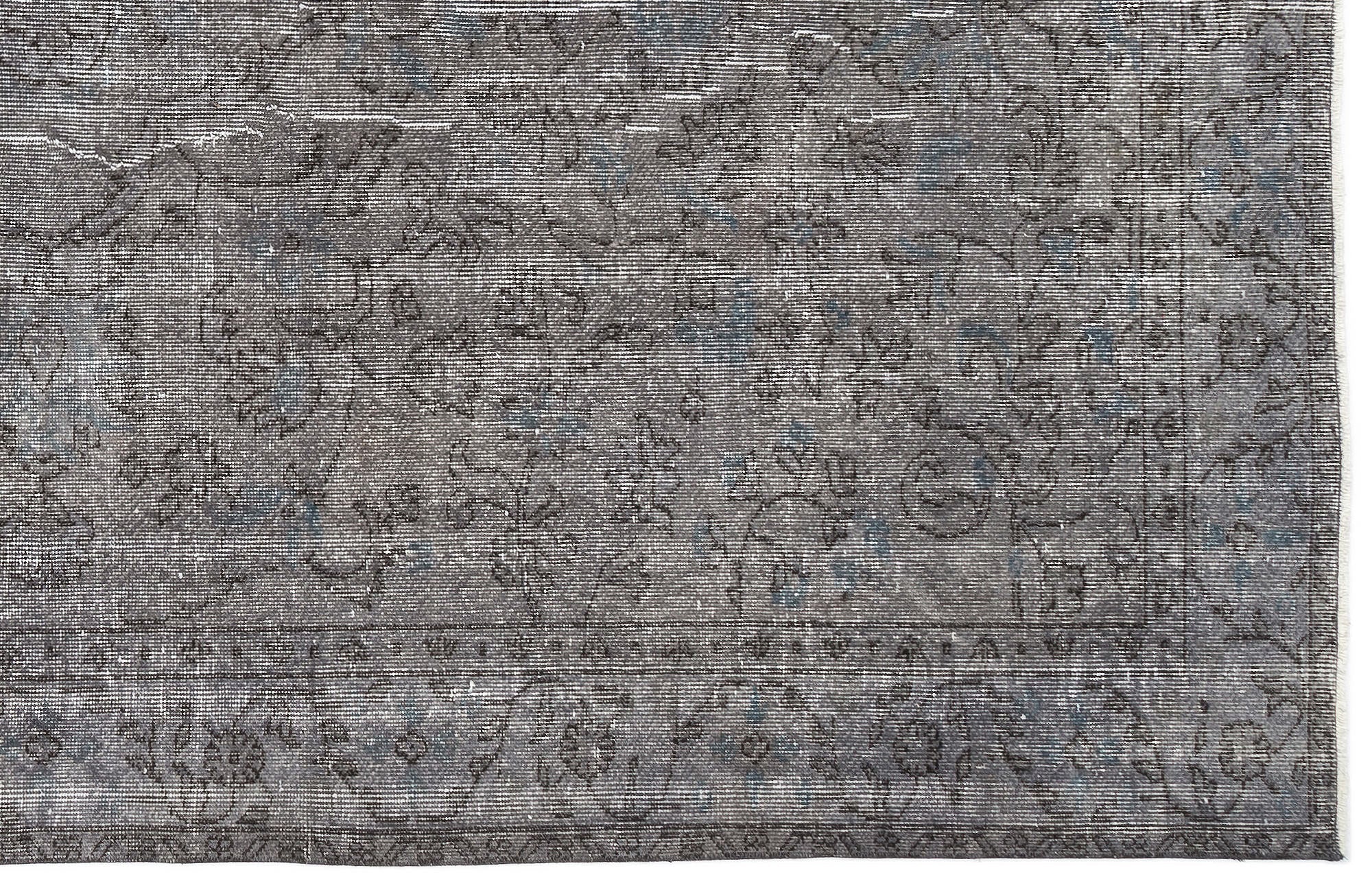 Atina Grey Vintage Wool Handmade Area Rug 6'0" x 9'8"