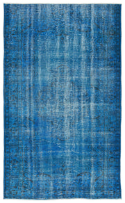 Atina Turquoise Vintage Wool Handmade Area Rug 4'8" x 7'10"