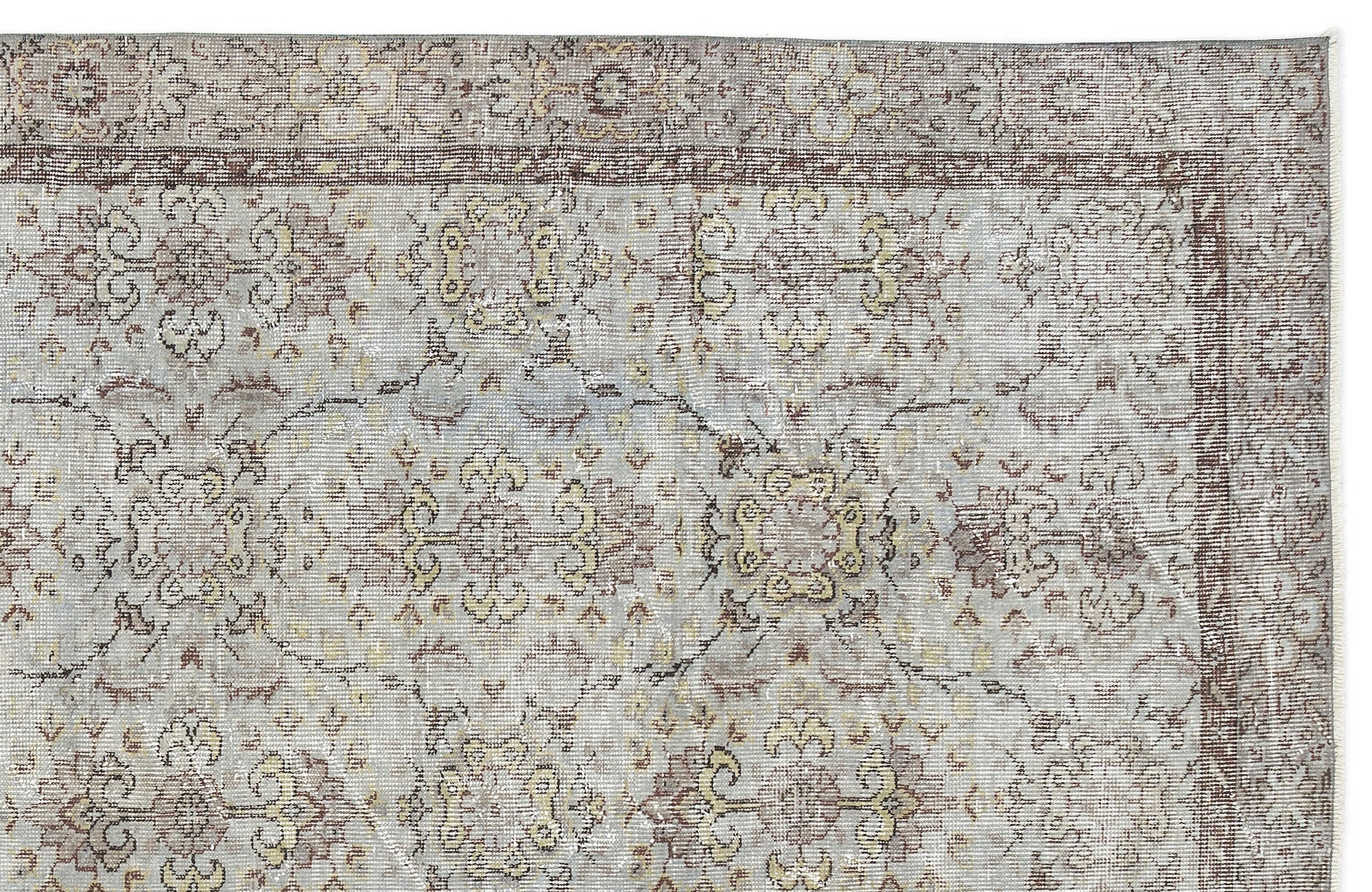 Atina Beige Vintage Wool Handmade Area Rug 5'3" x 9'1"