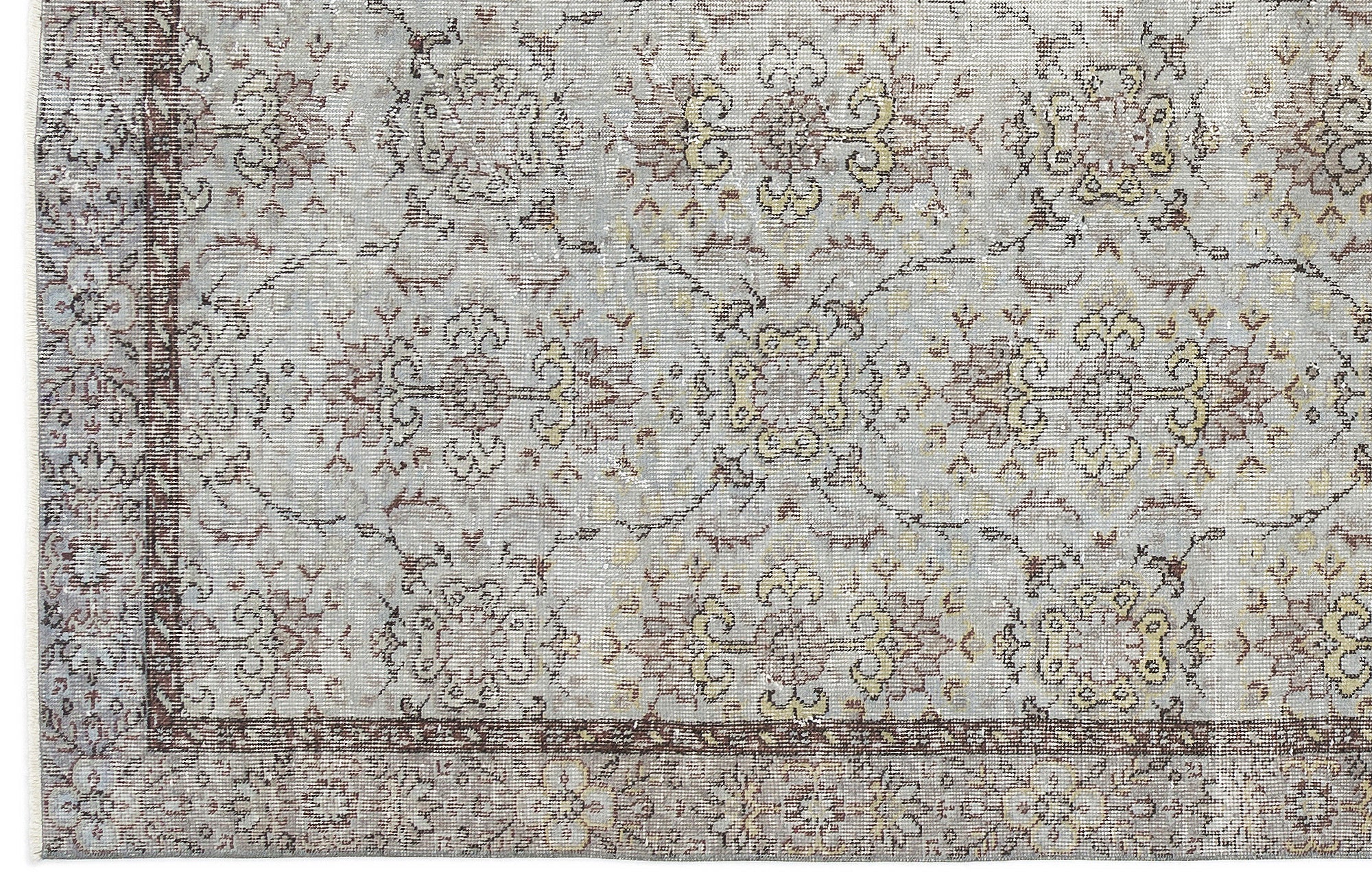 Atina Beige Vintage Wool Handmade Area Rug 5'3" x 9'1"